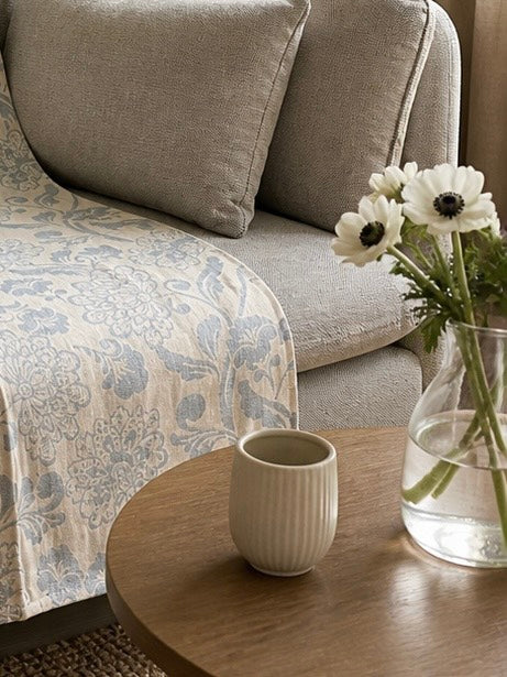 Plaid JACQUARD - flower blue