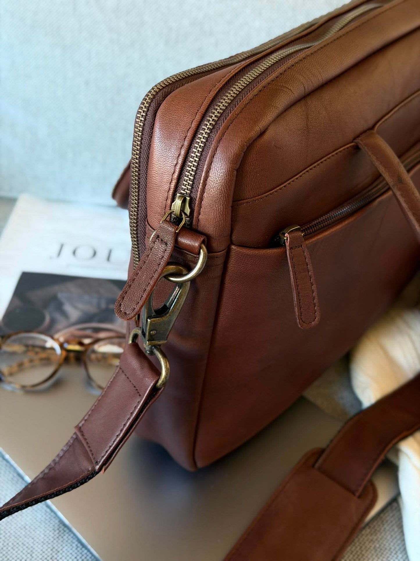 Laptoptaske Faust dobbelt - Dark brown