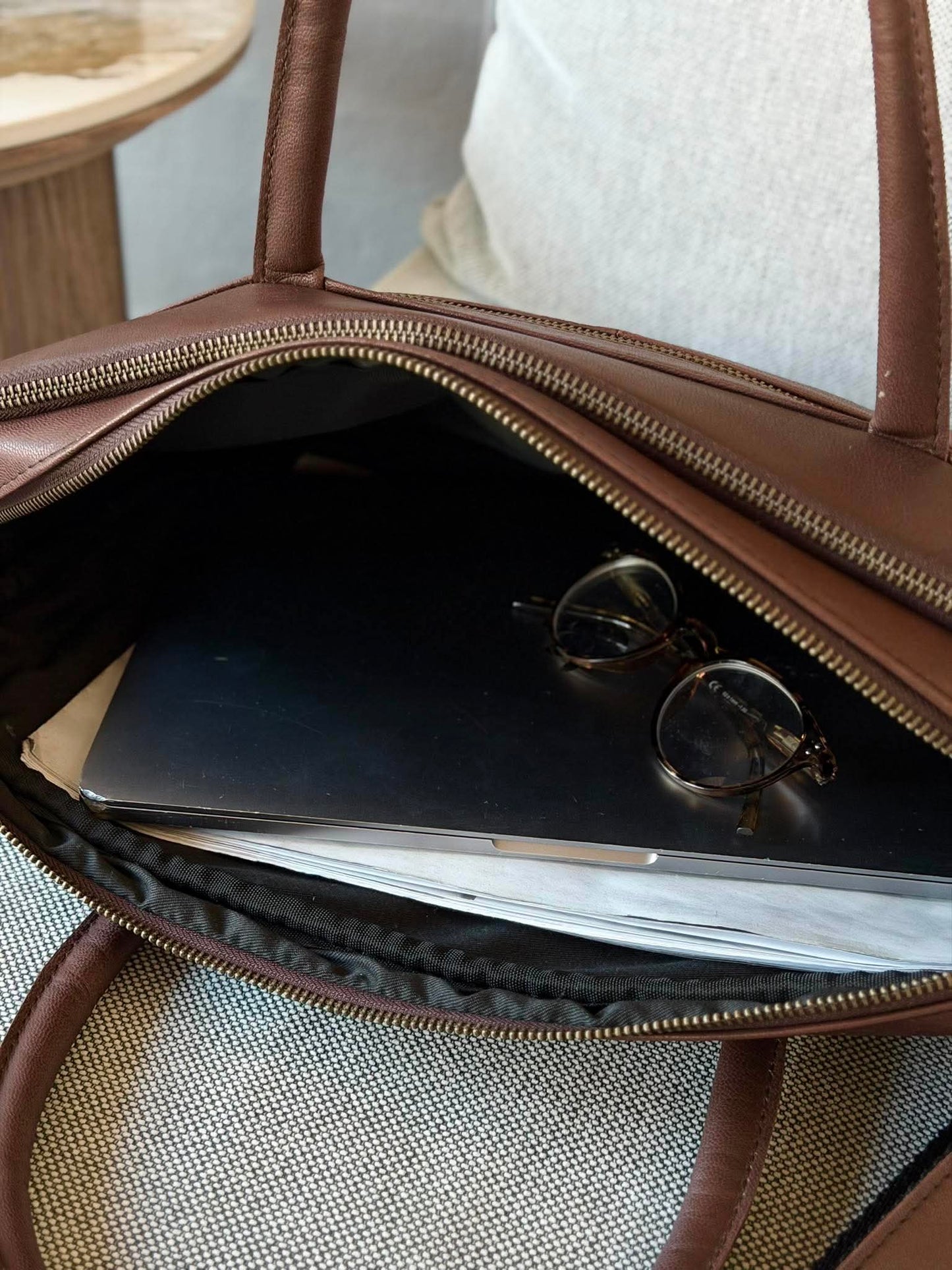 Laptoptaske Faust dobbelt - Dark brown