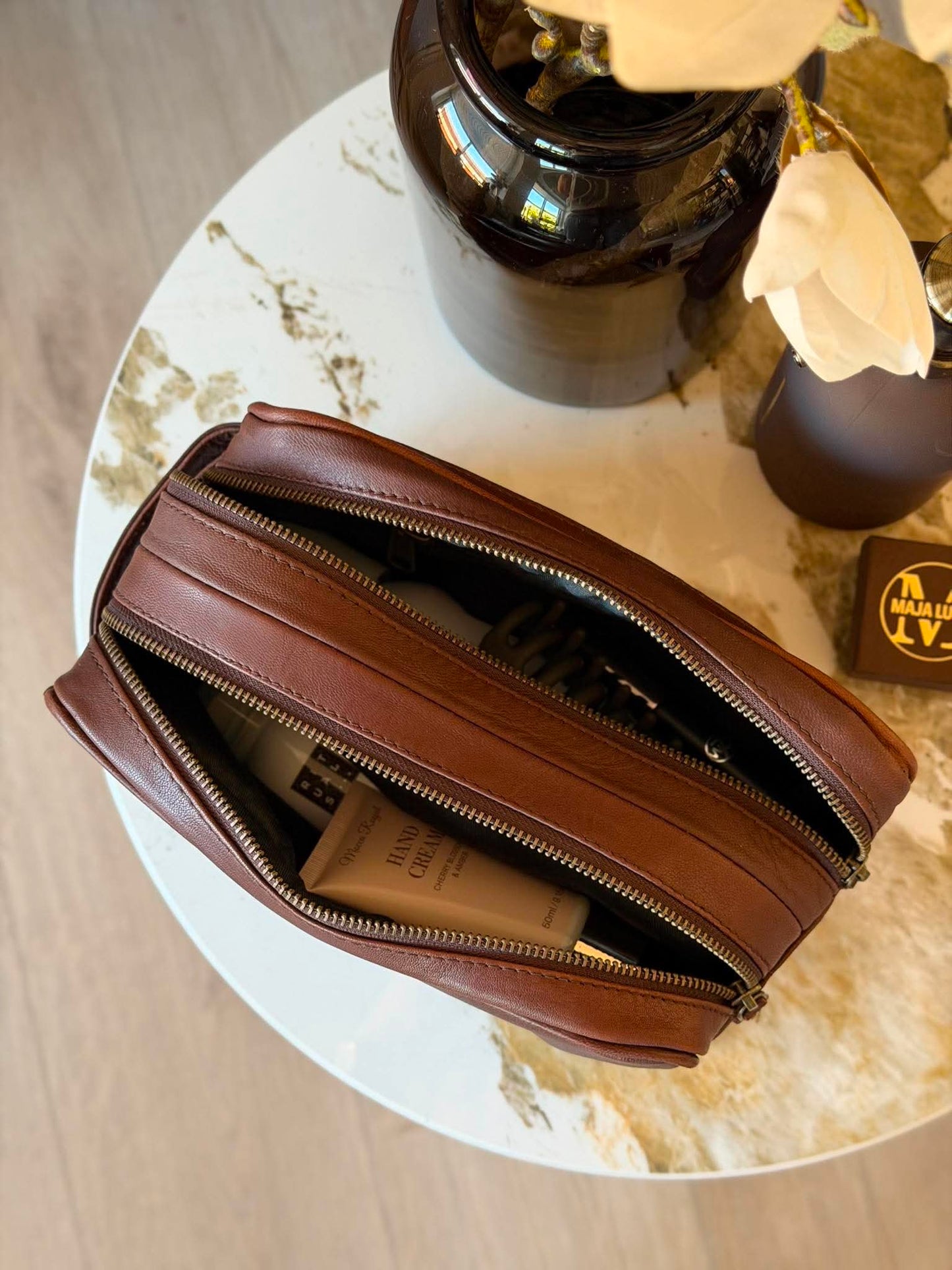 Toilettaske dobbelt Faust - Dark brown