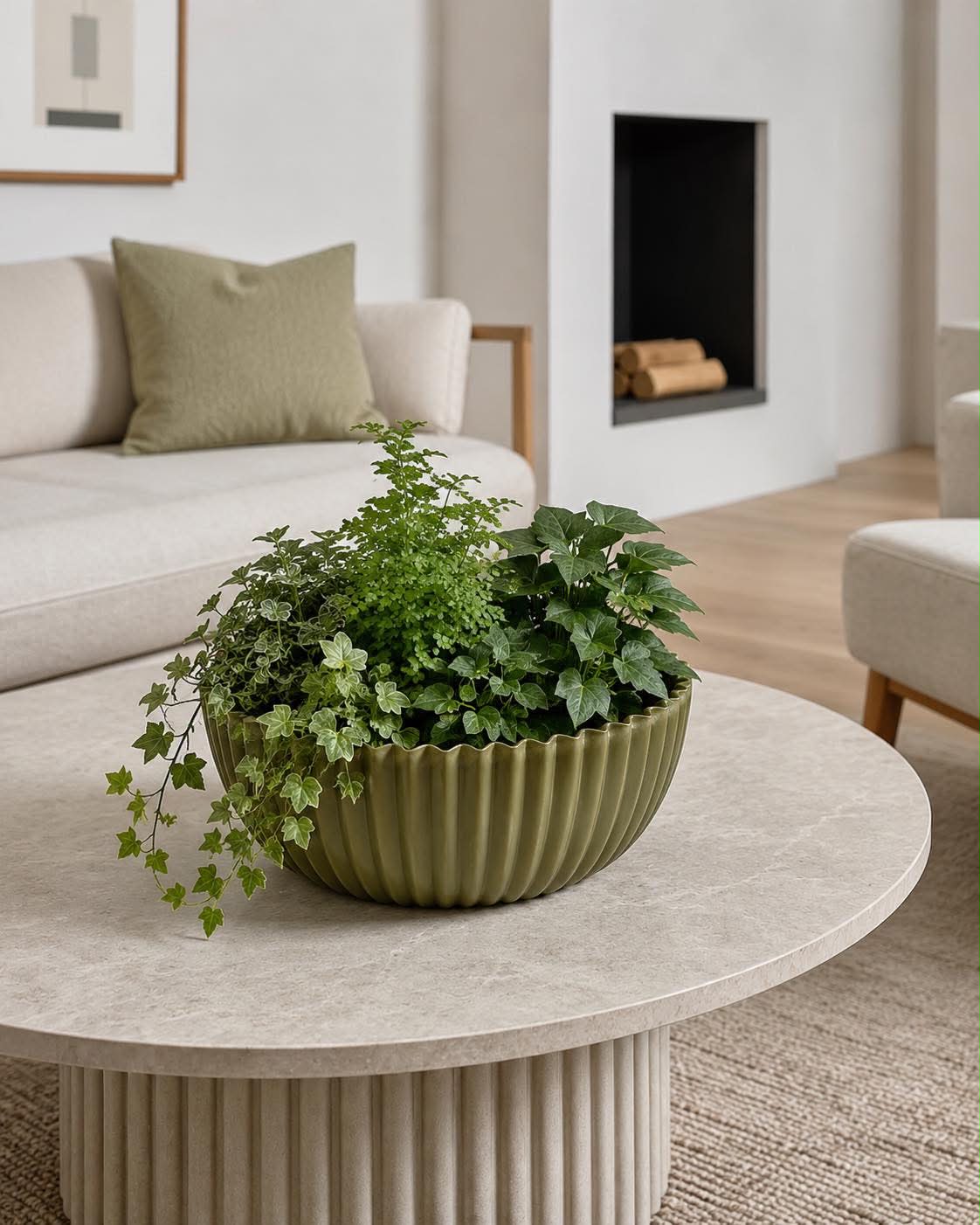 Bowl i beton look - Green 20 cm