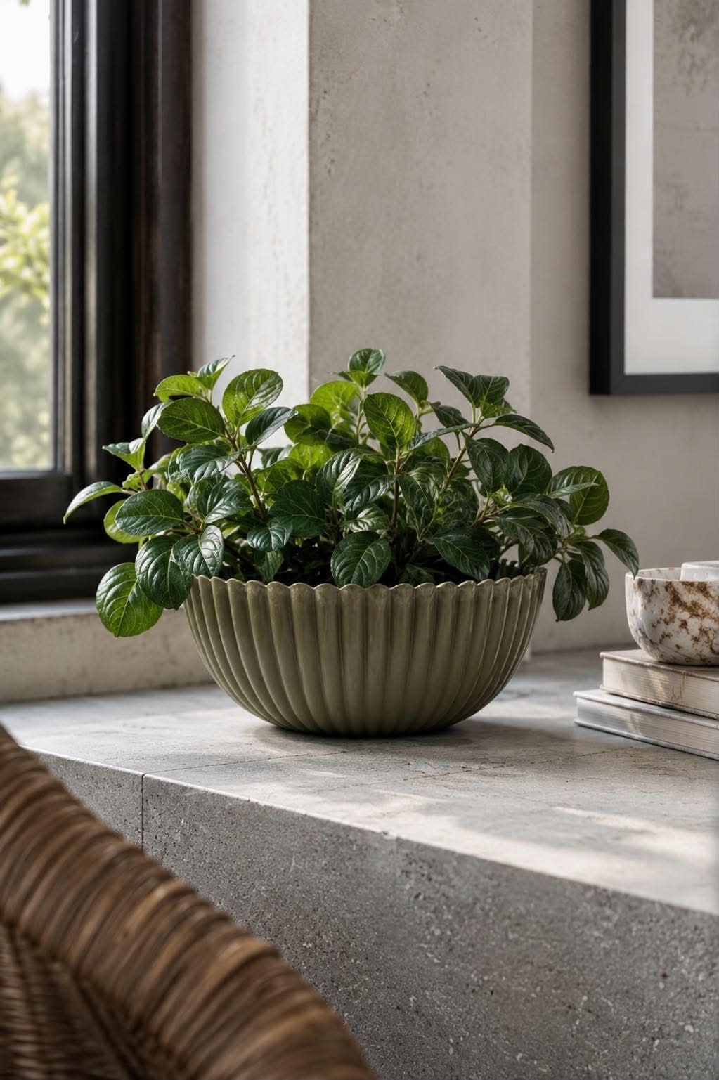 Bowl i beton look - Green 20 cm