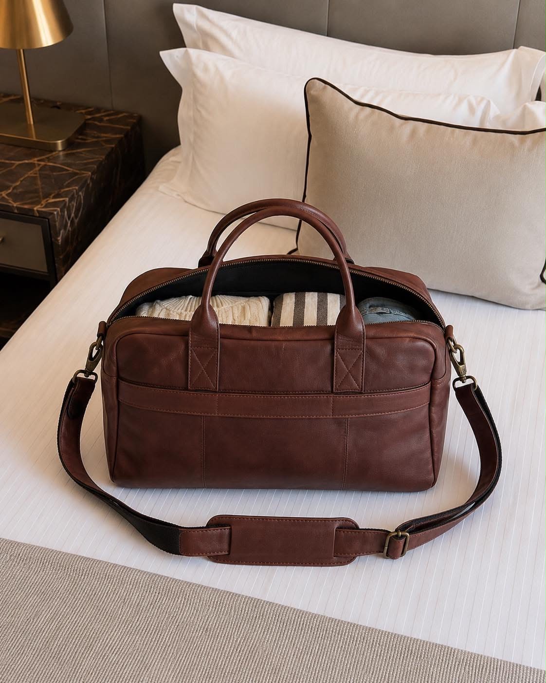Weekendtaske small Faust - Dark brown