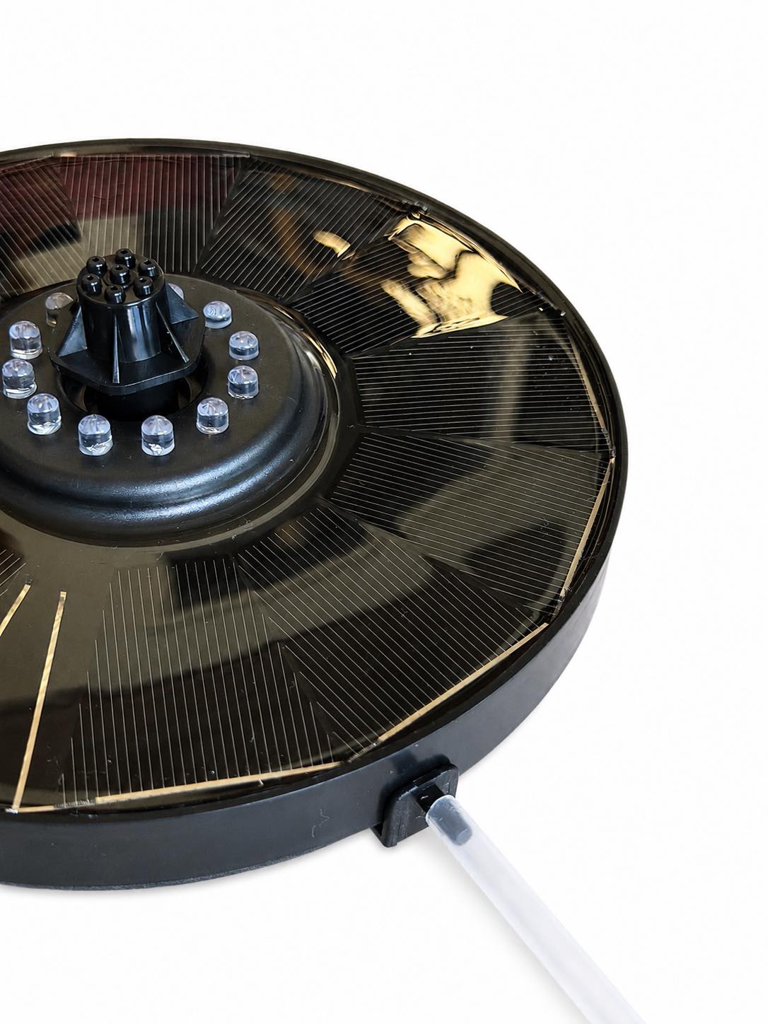 Solar springvand med lys - Ø 16 cm