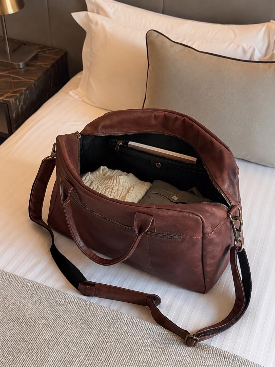 Weekendtaske small Faust - Dark brown