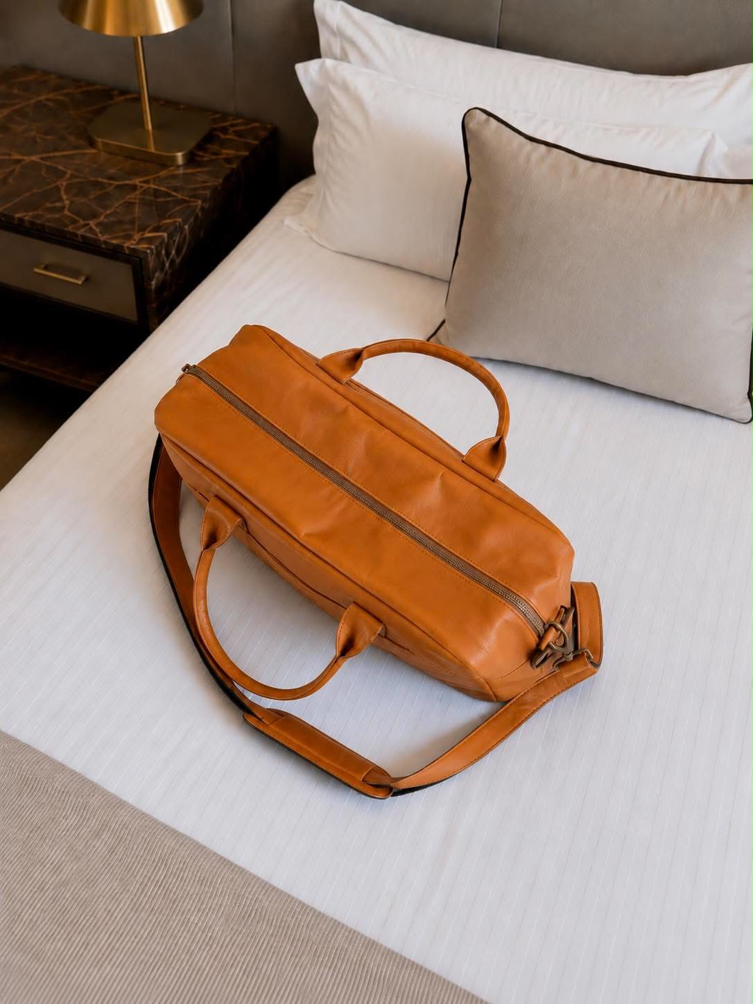 Weekendtaske small Faust - Cognac