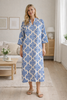 ZENTHA satin dress - Off White Blue