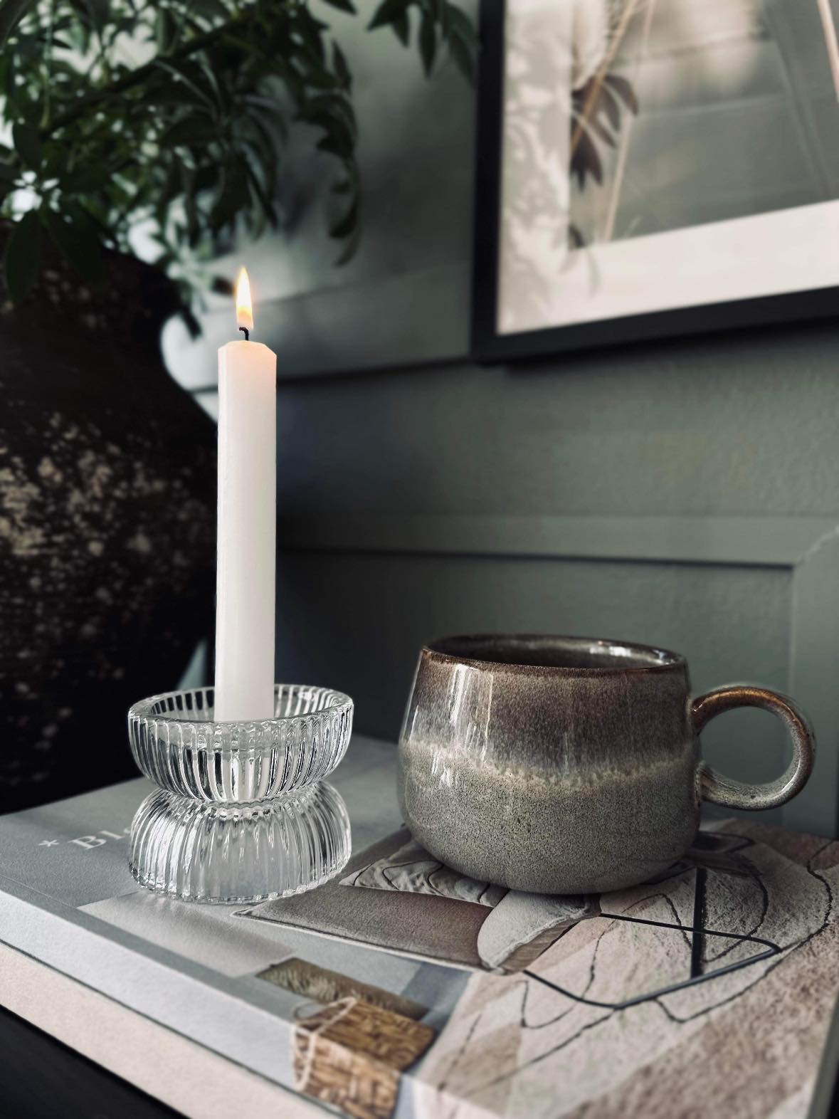 Lysestage - Vendbar klar glas