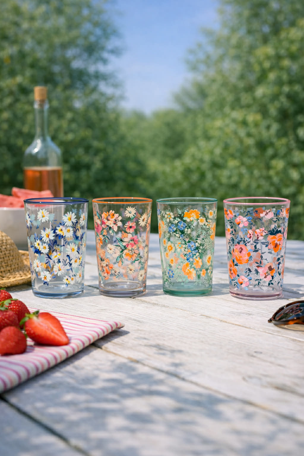 Drikkeglas Flora - pakke med 4 stk
