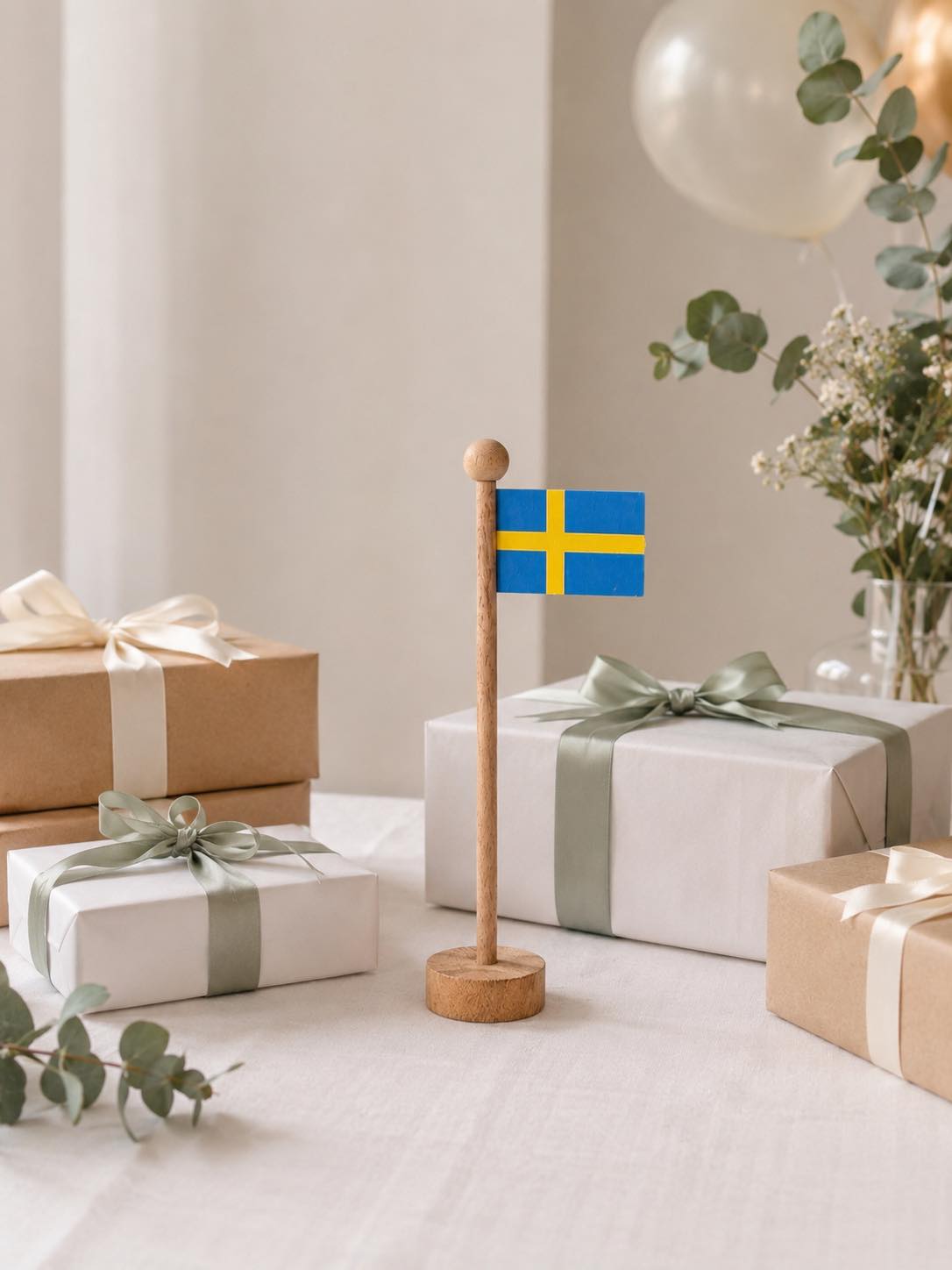 Svensk Flag wood - Flere størrelser