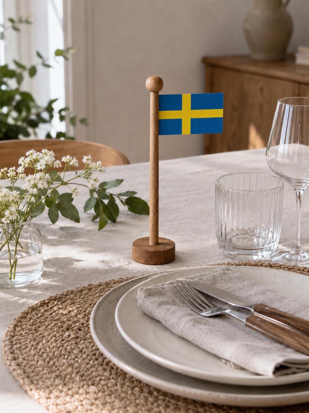 Svensk Flag wood - Flere størrelser
