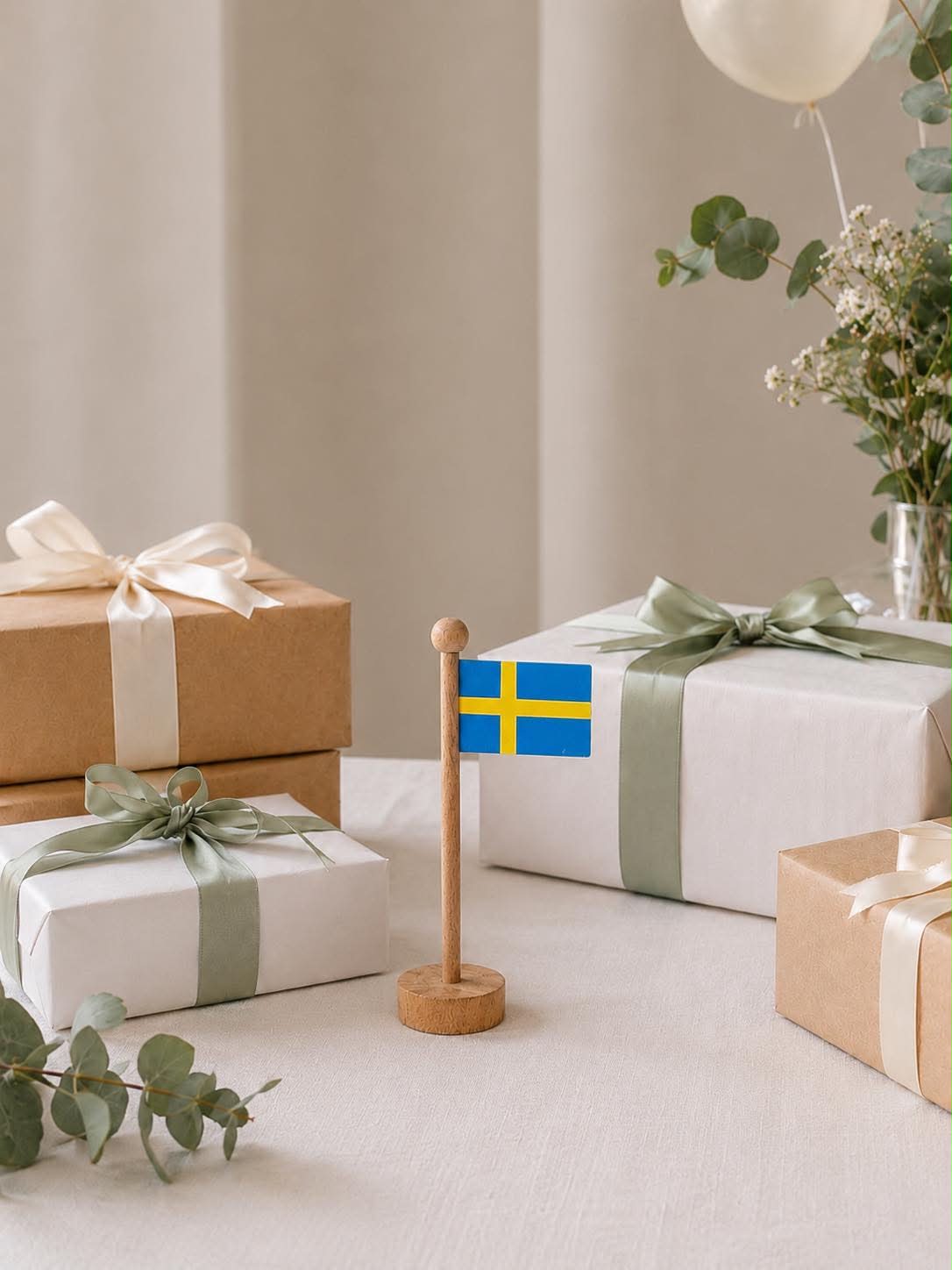 Svensk Flag wood - Flere størrelser