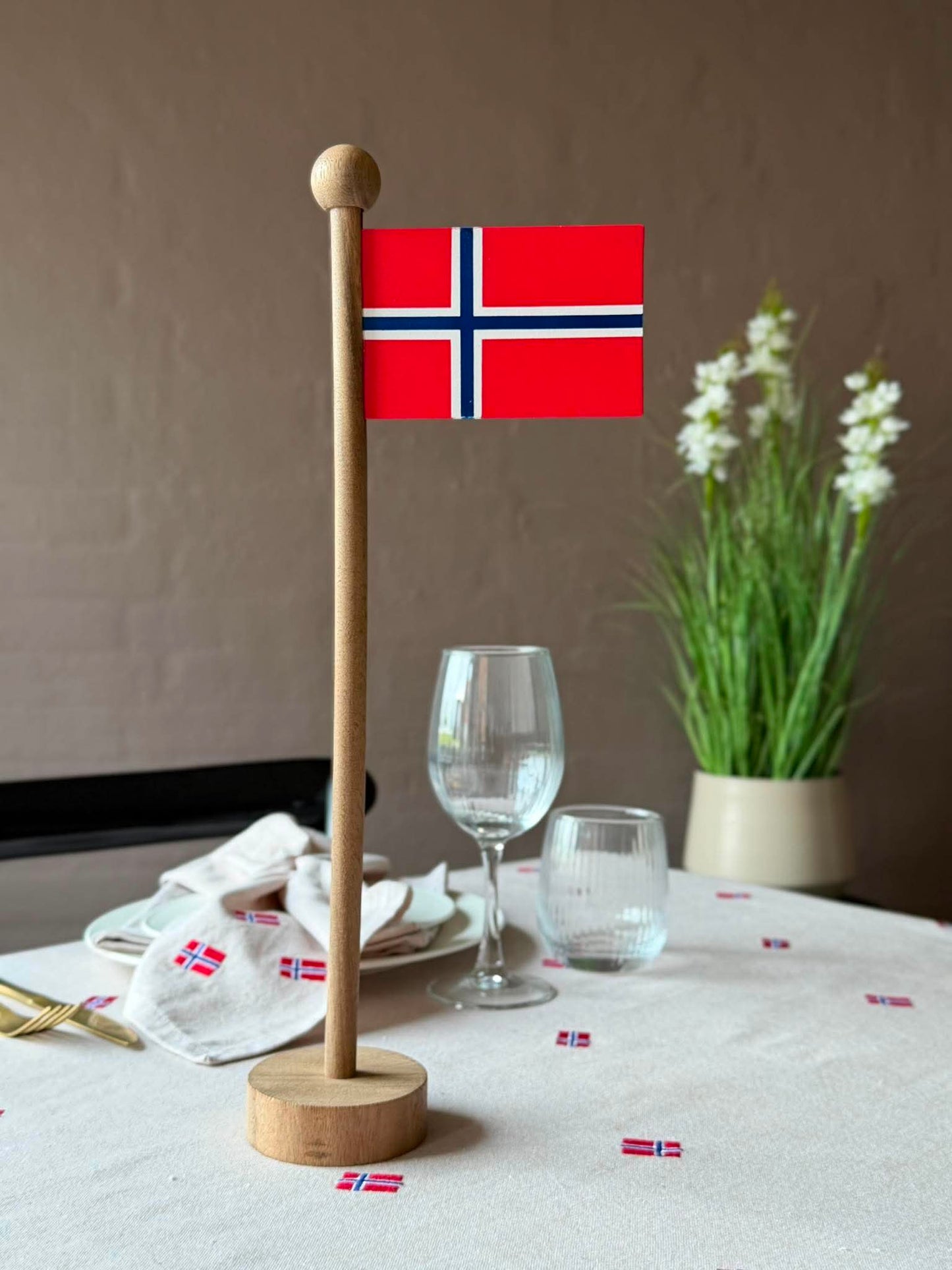 Norsk Flag wood - Flere størrelser