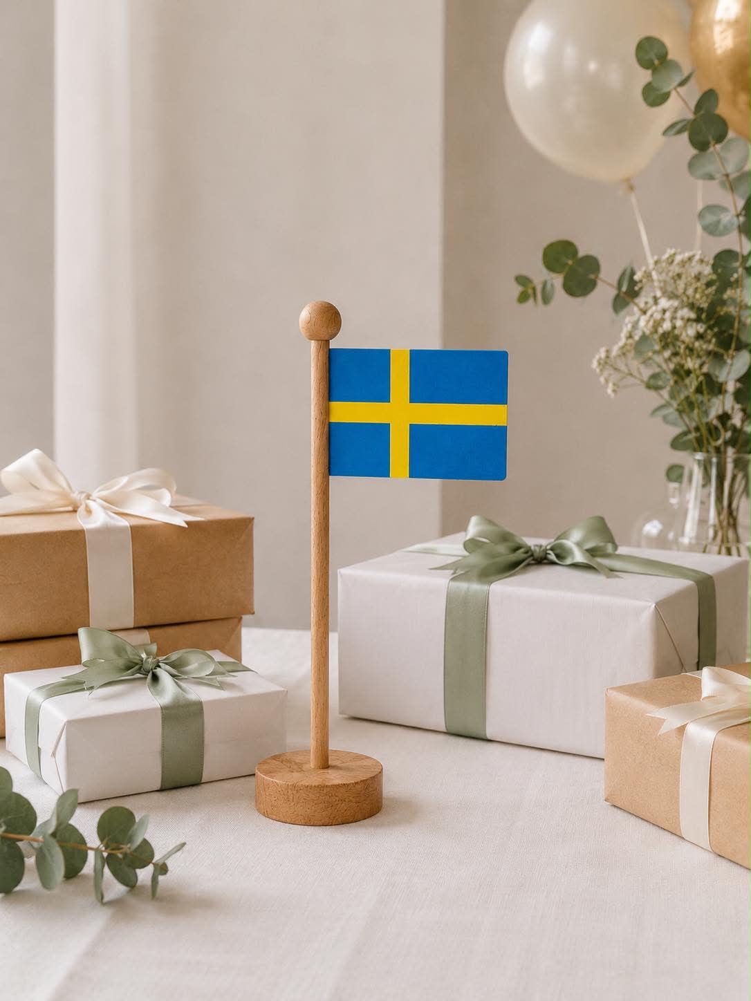Svensk Flag wood - Flere størrelser