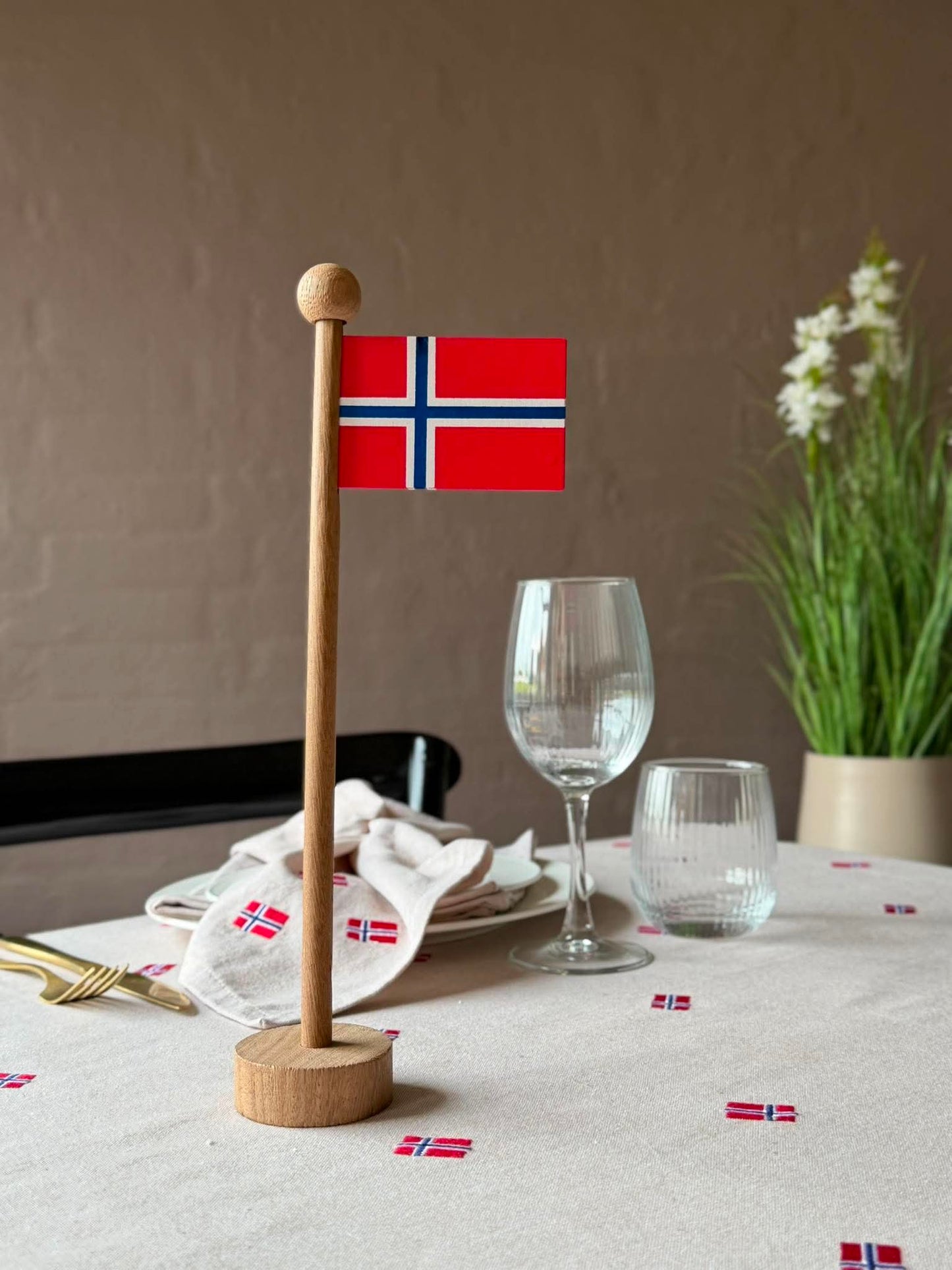 Norsk Flag wood - Flere størrelser