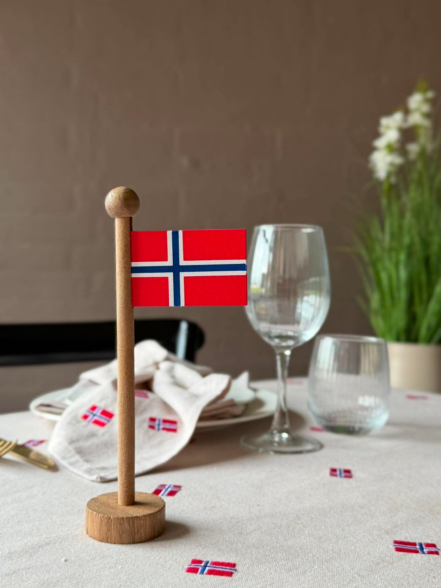 Norsk Flag wood - Flere størrelser