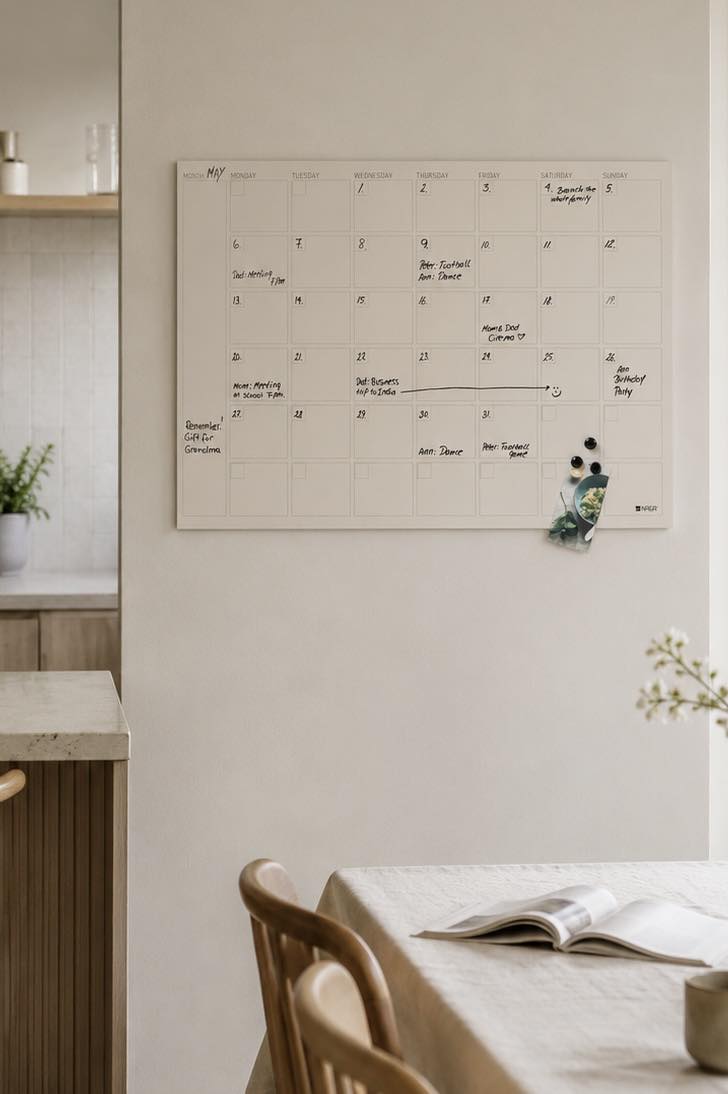 Tavle magnetisk beige - Month planner