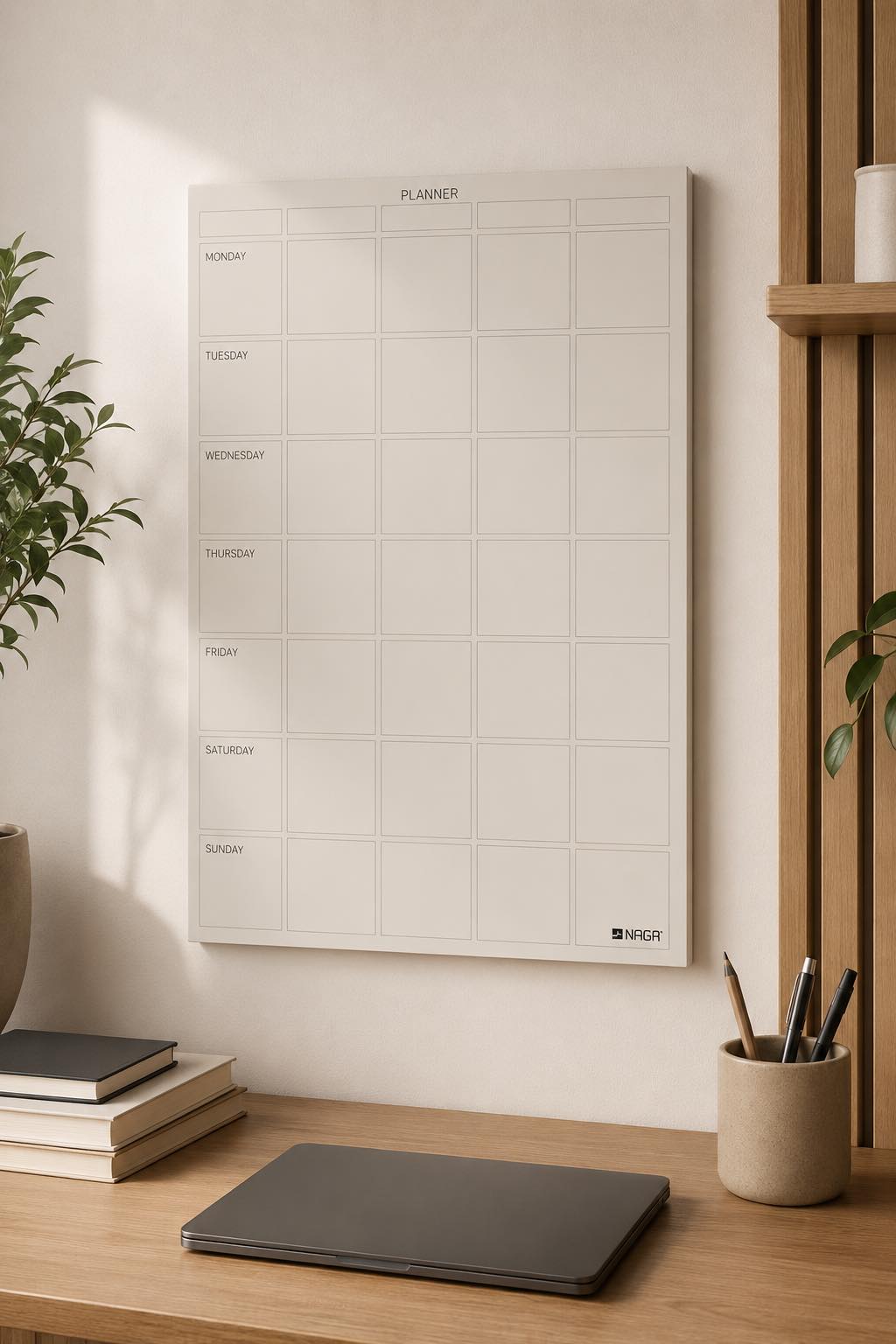Tavle magnetisk beige - Week planner