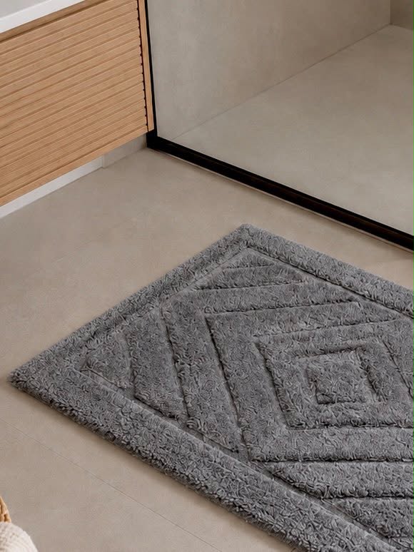 Bademåtte med rektangler - Flere farver