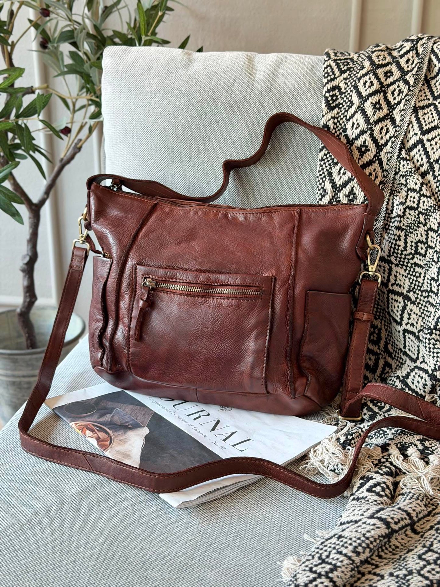 Crossbody Raw Boheme XL – Brown