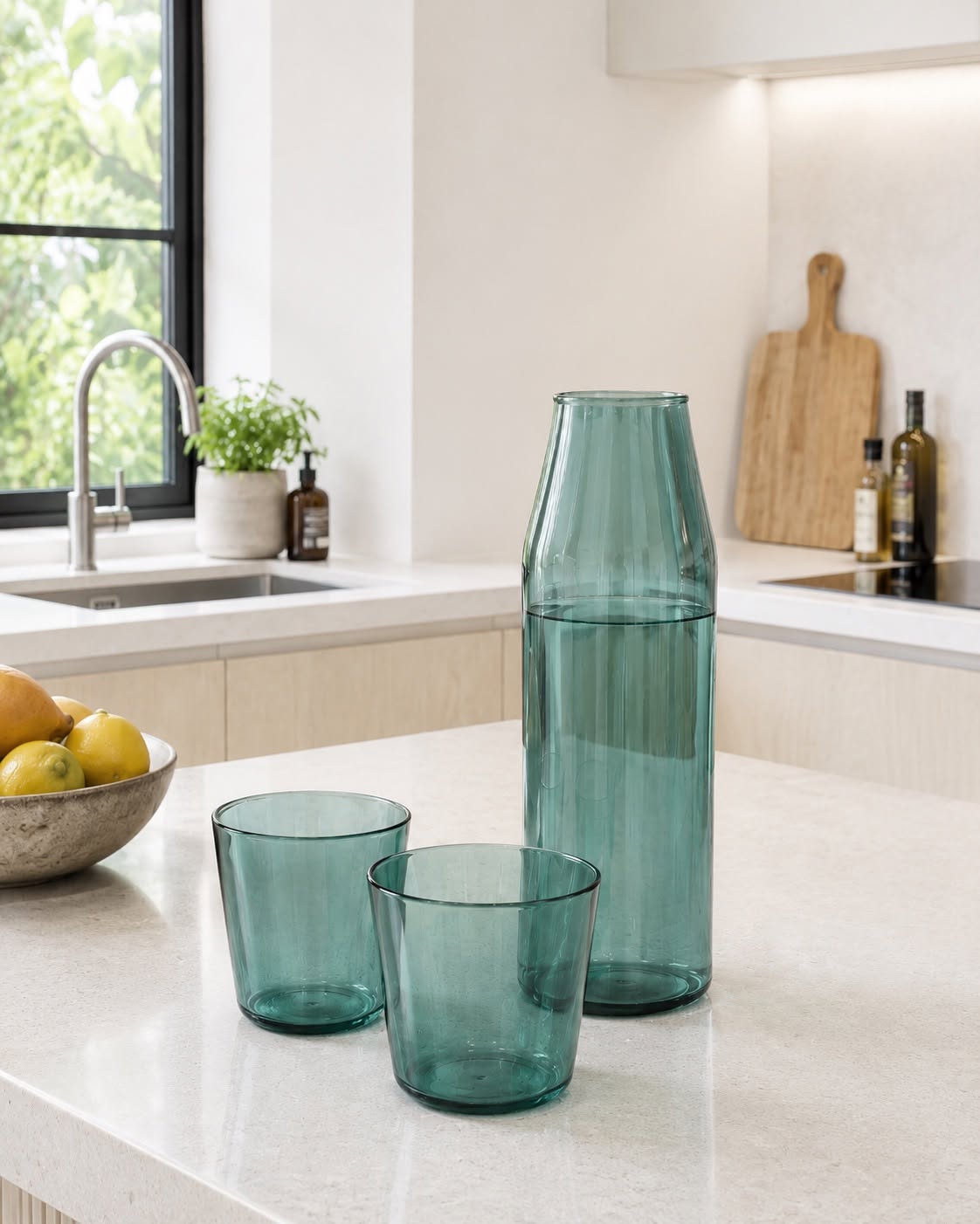 Nine Milk glas + karaffel - AQUA