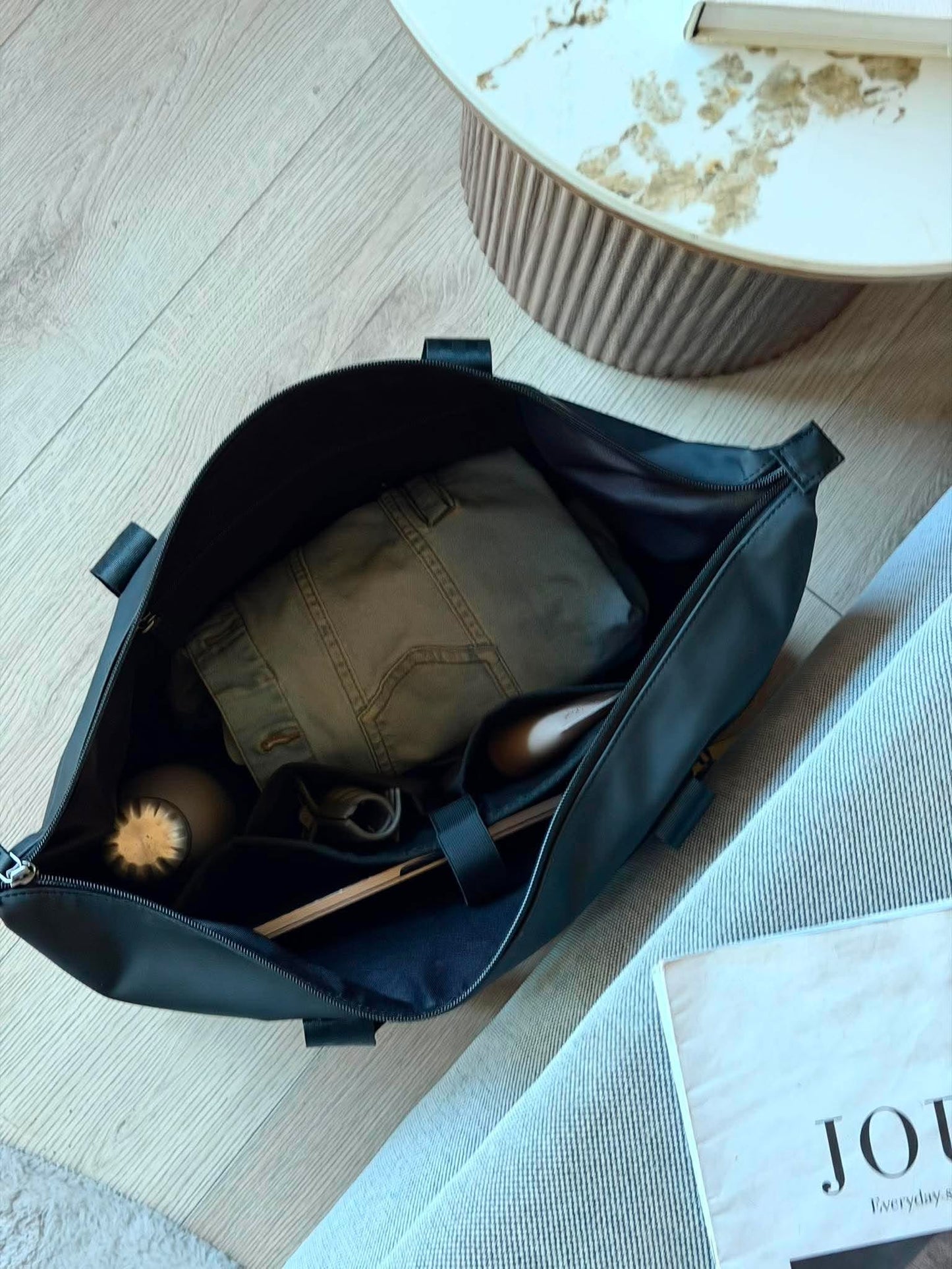 Shopper - black daisy