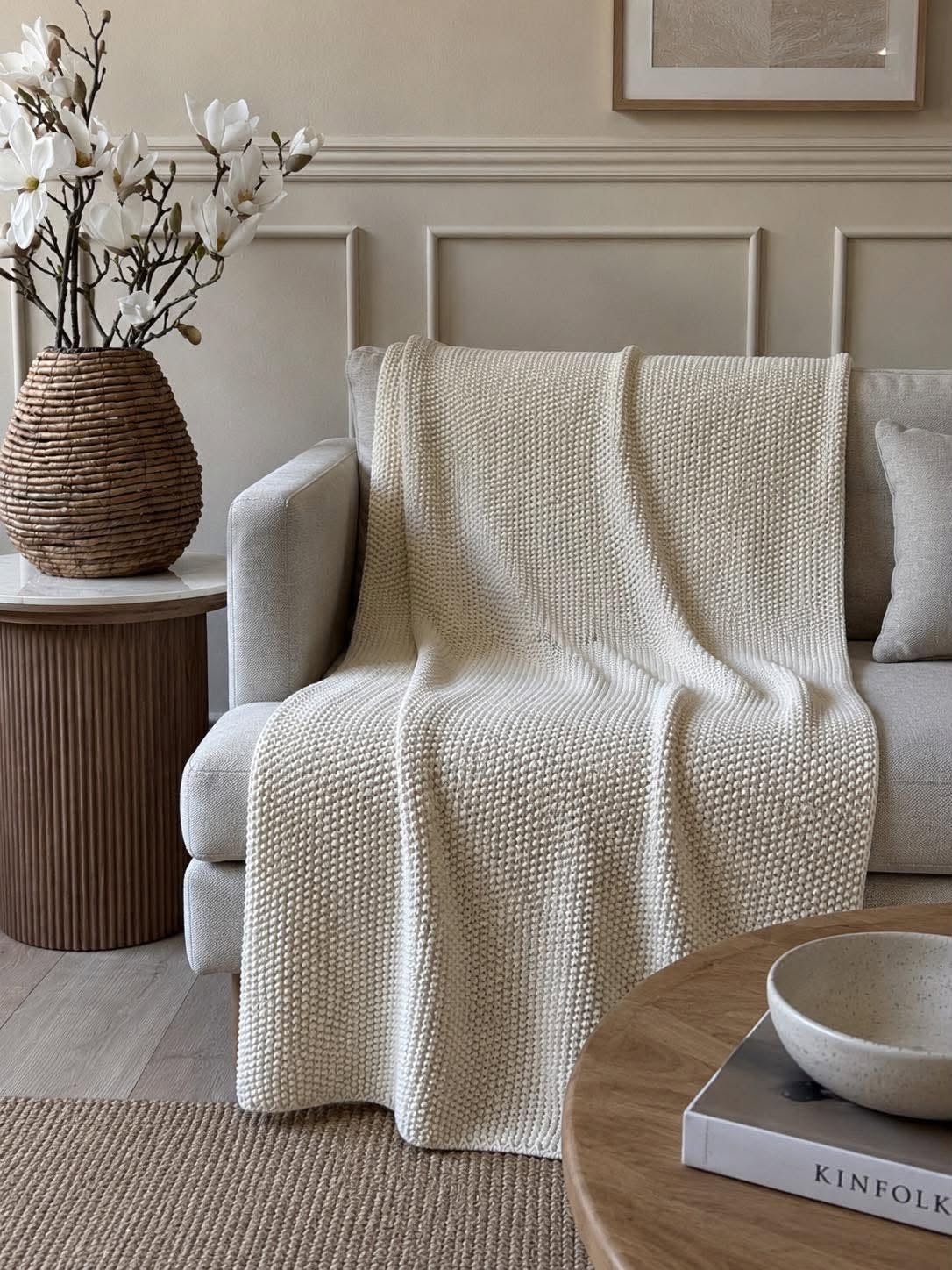 Plaid perlestrik offwhite