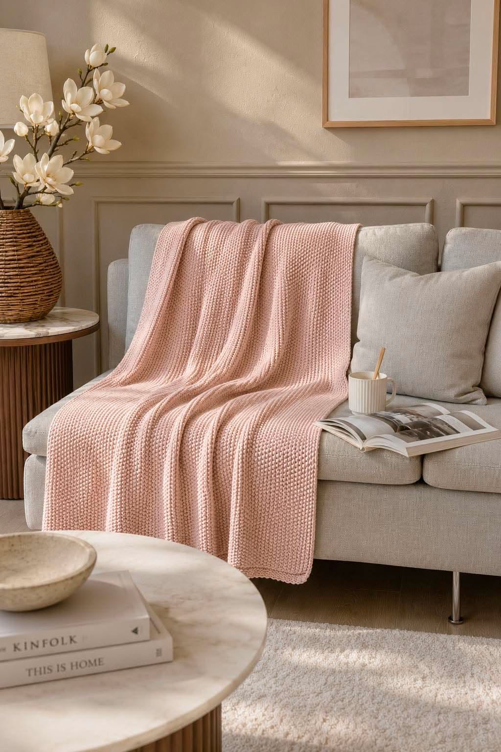 Plaid perlestrik rosa