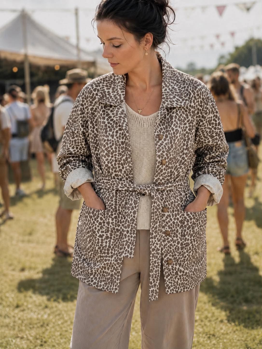 Jakke canvas leopard