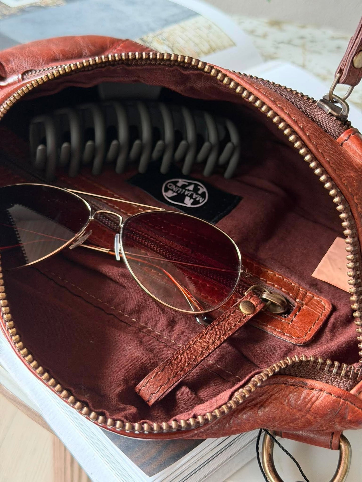 Bumbag Washed cow - Dark cognac