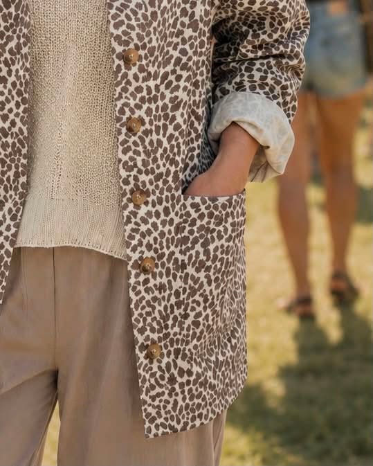 Jakke canvas leopard