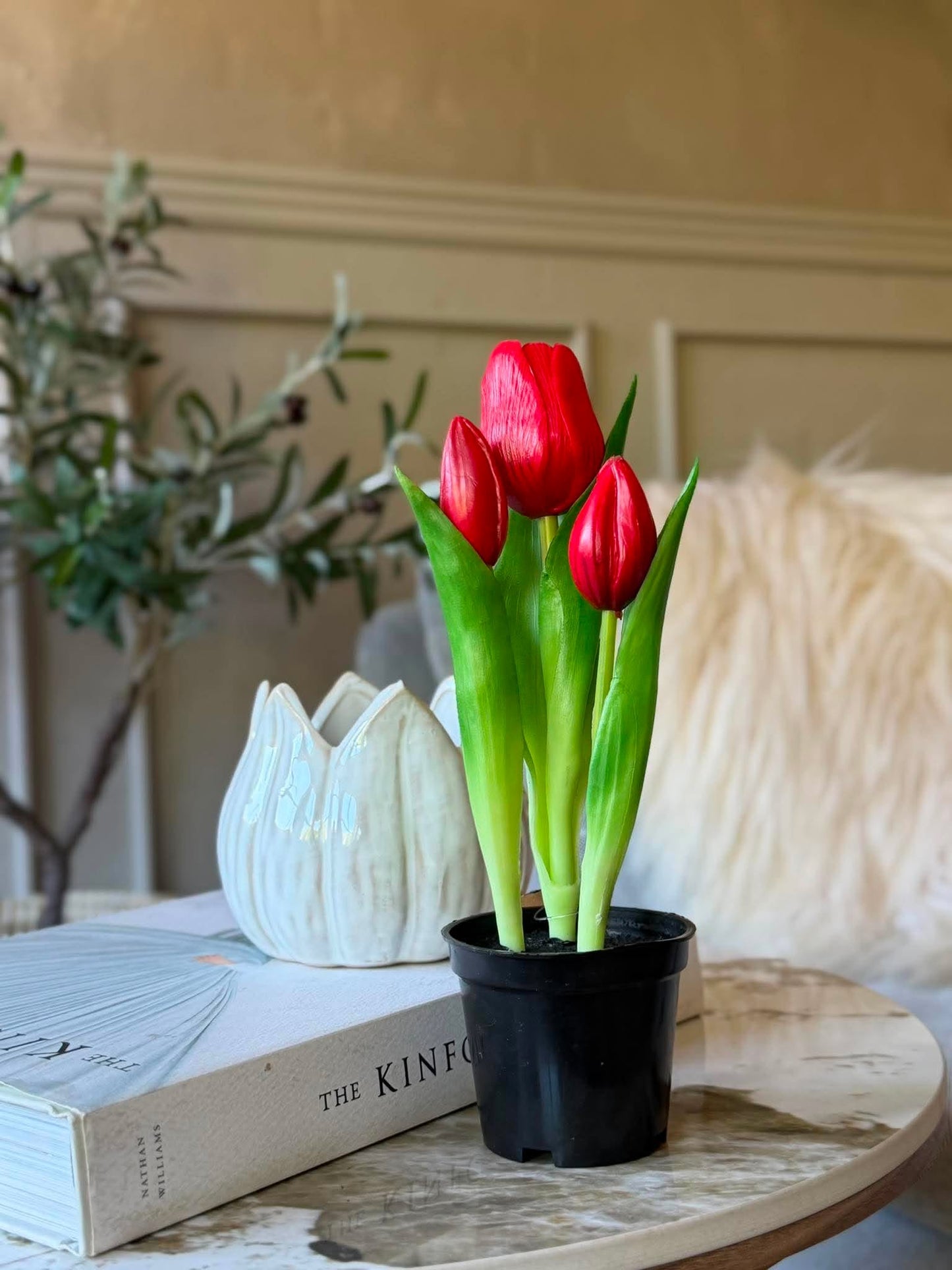 Tulipan i potte - Rød med 3 blomster