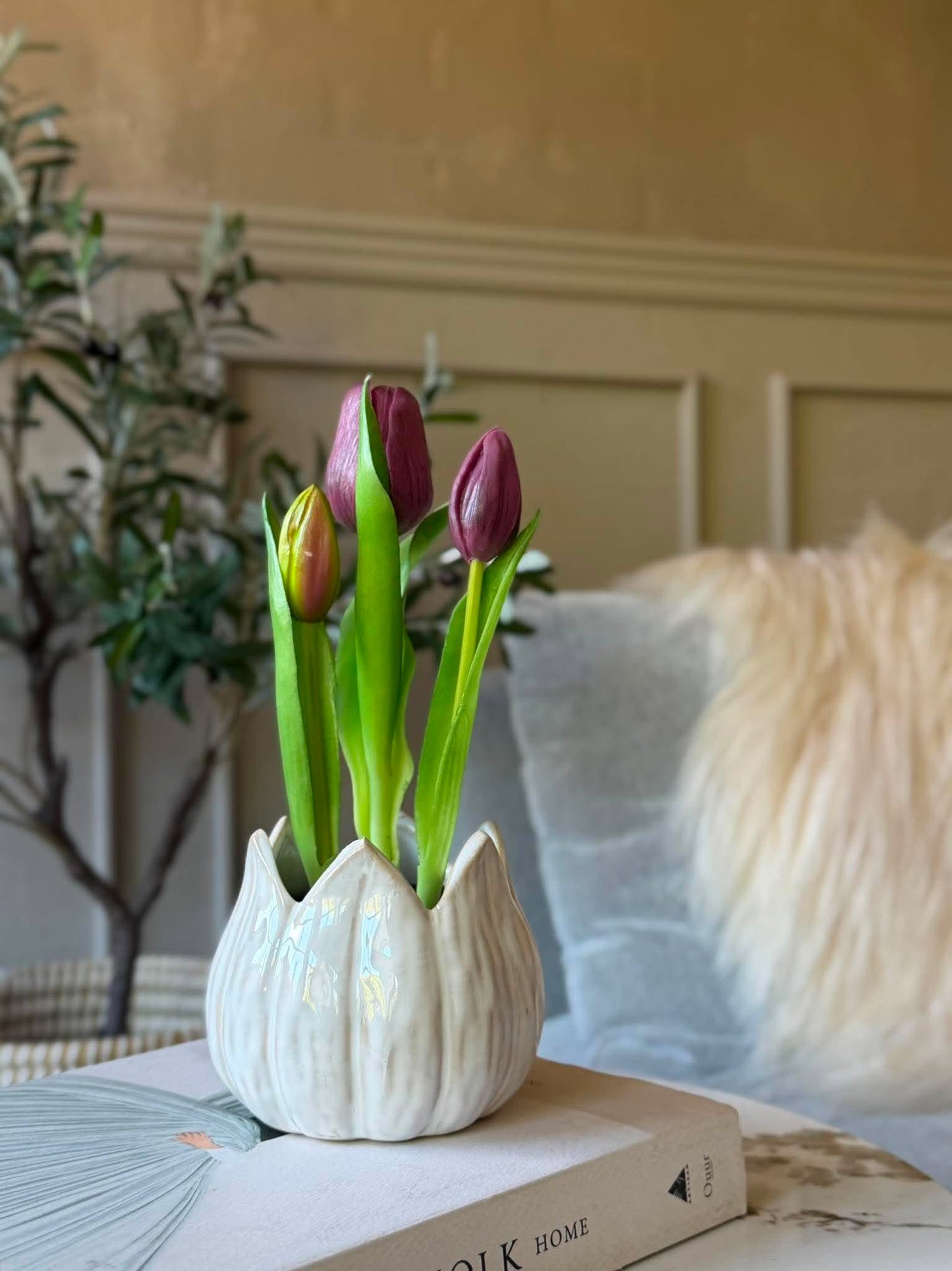 Tulipan i potte - Lilla med 3 blomster