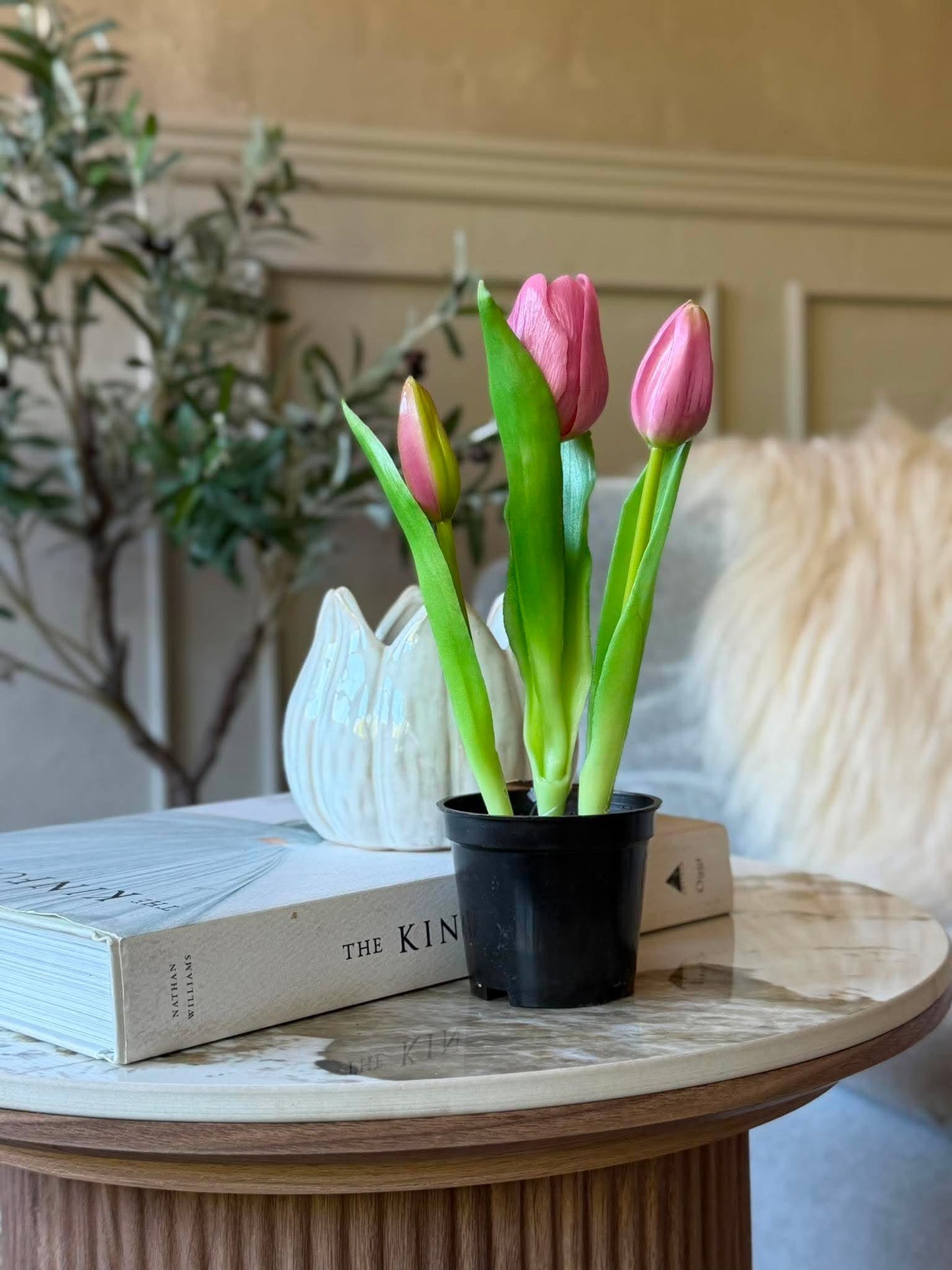 Tulipan i potte - Rosa med 3 blomster