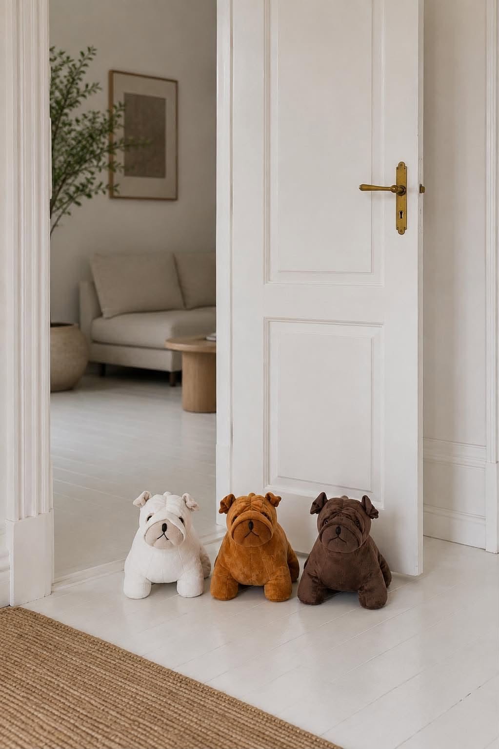 Dørstoppe Fransk bulldog - Beige