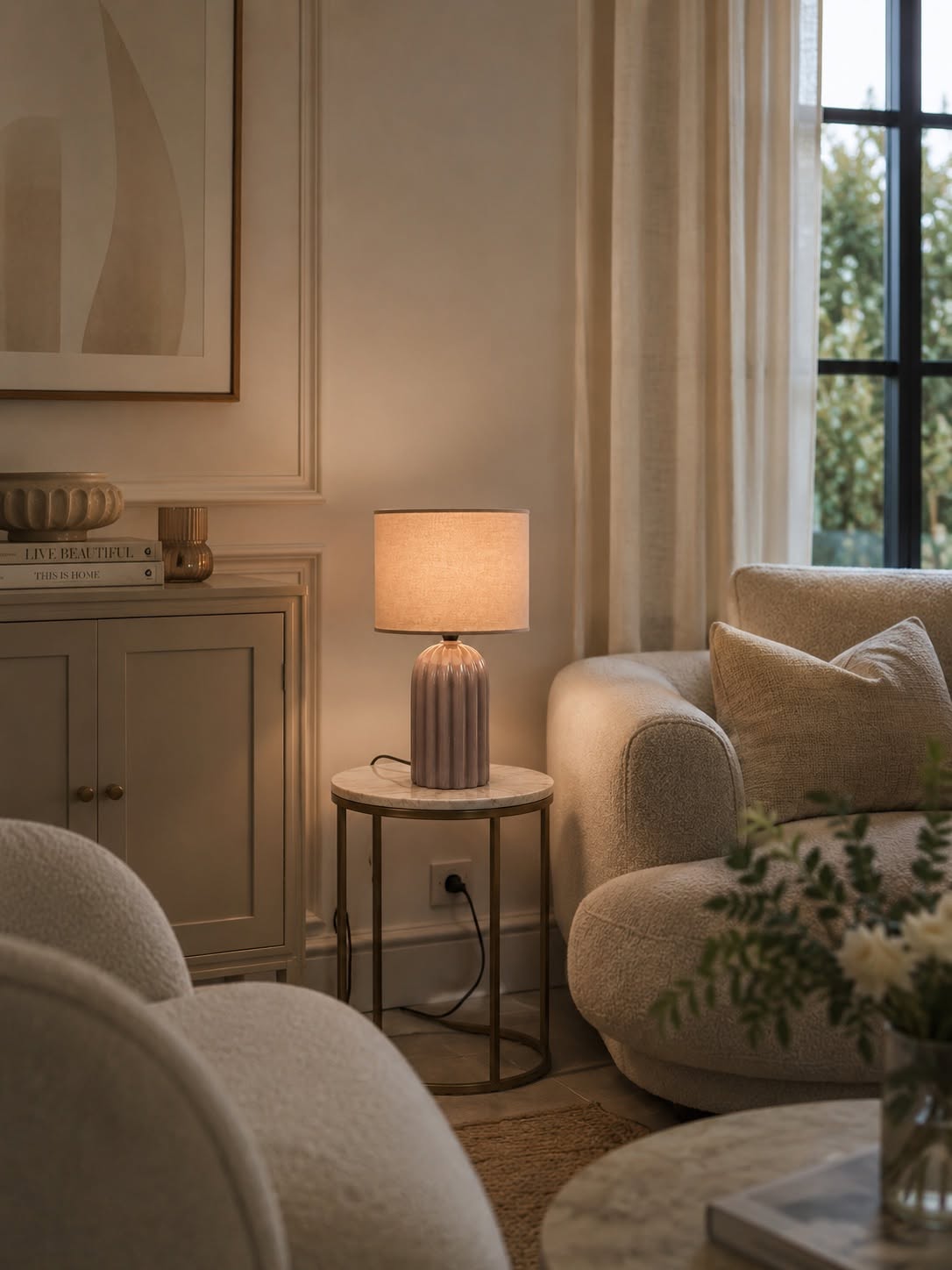 Bordlampe Taupe