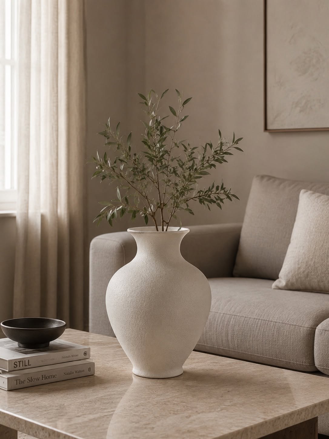 Vase metal - off-white 31 cm