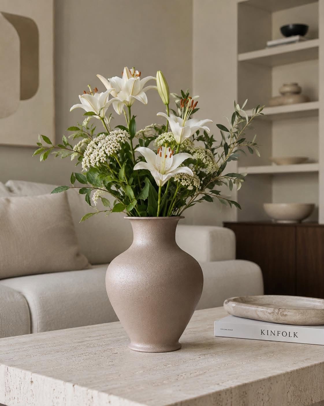 Vase metal - Brown 31 cm