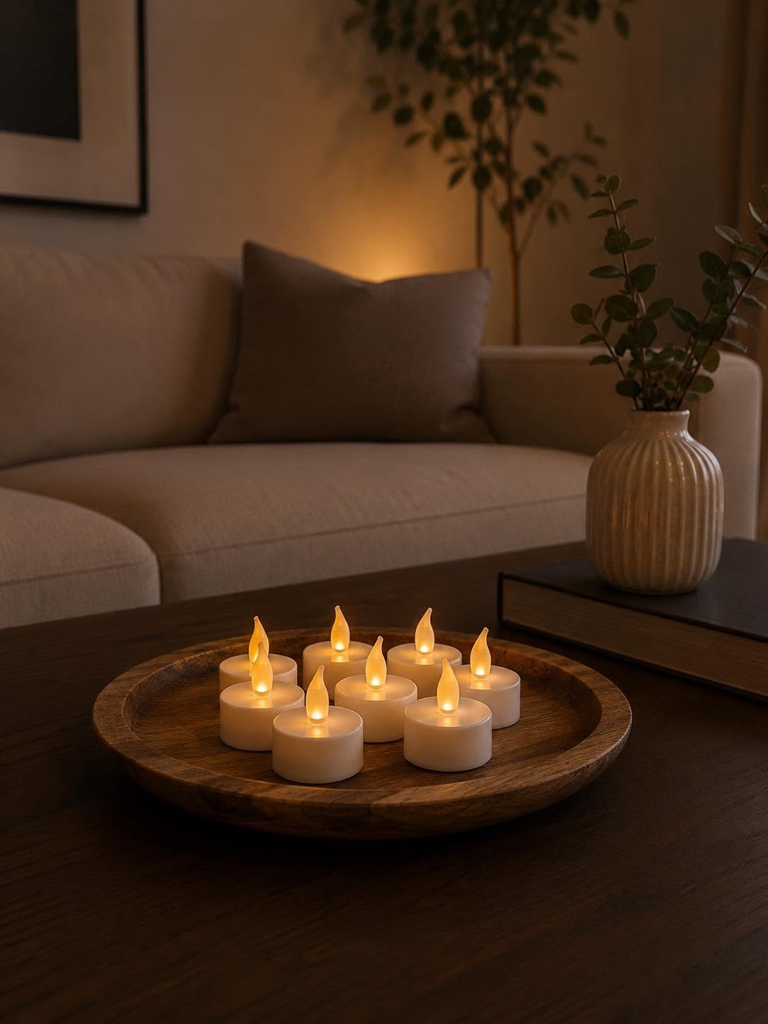 Fyrfadslys med led - 8 stk. med fjernbetjening