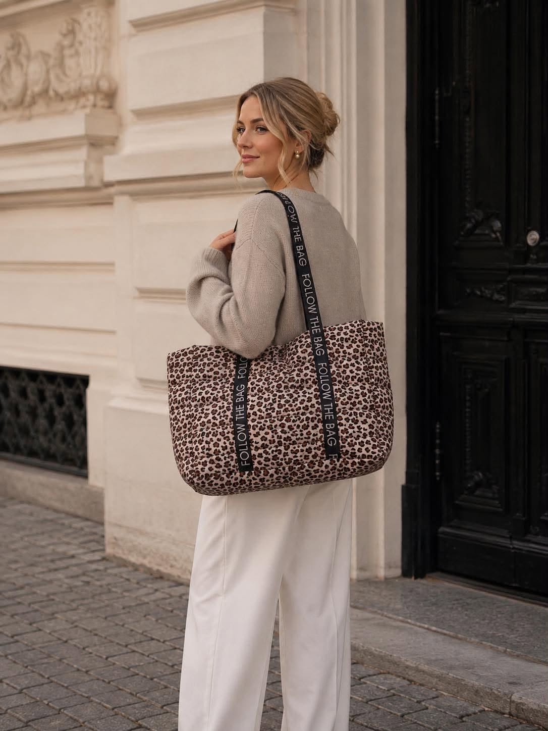Quilted shopper Leopard
