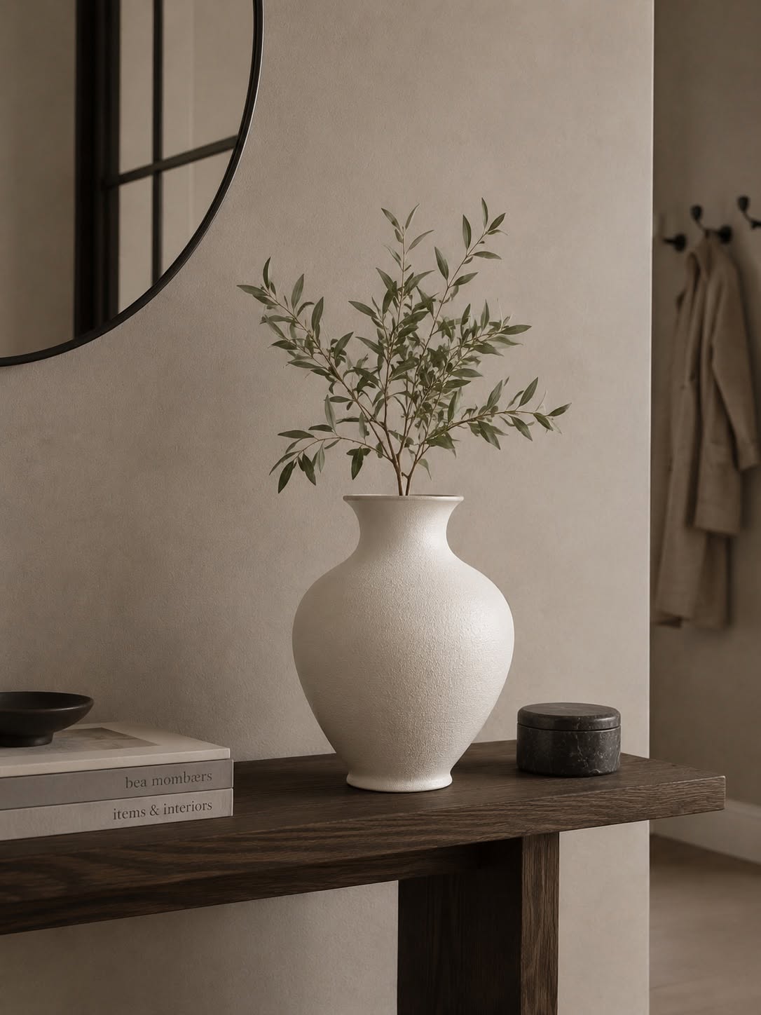 Vase metal - off-white 31 cm