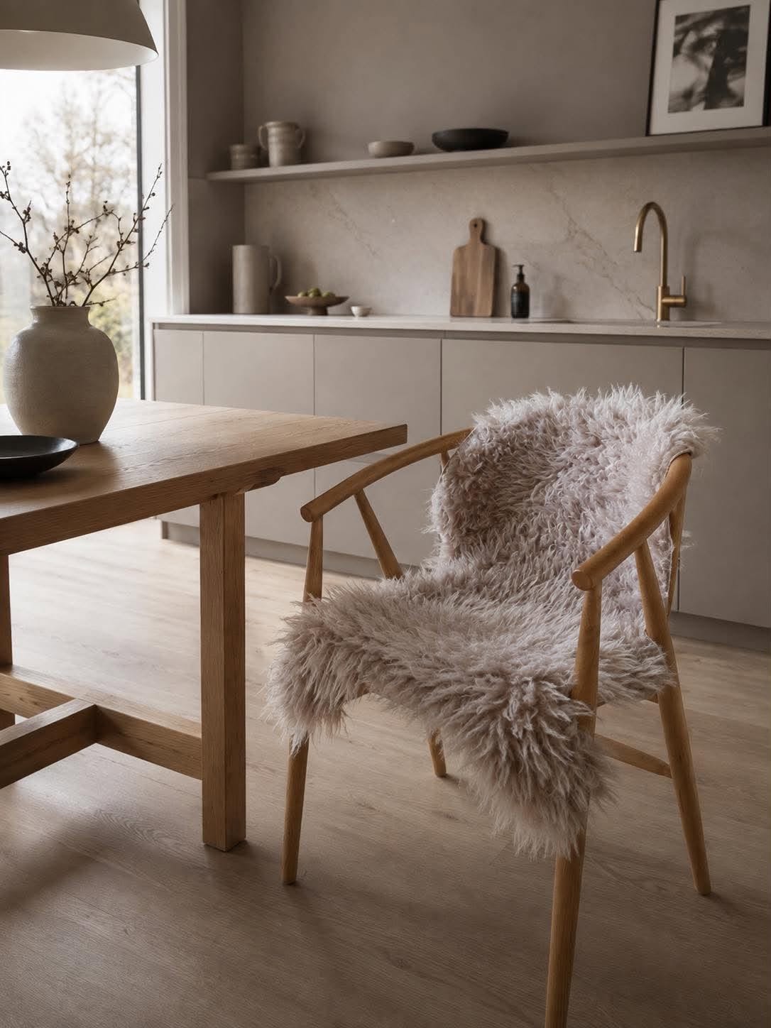 Imiteret lammeskind - Beige