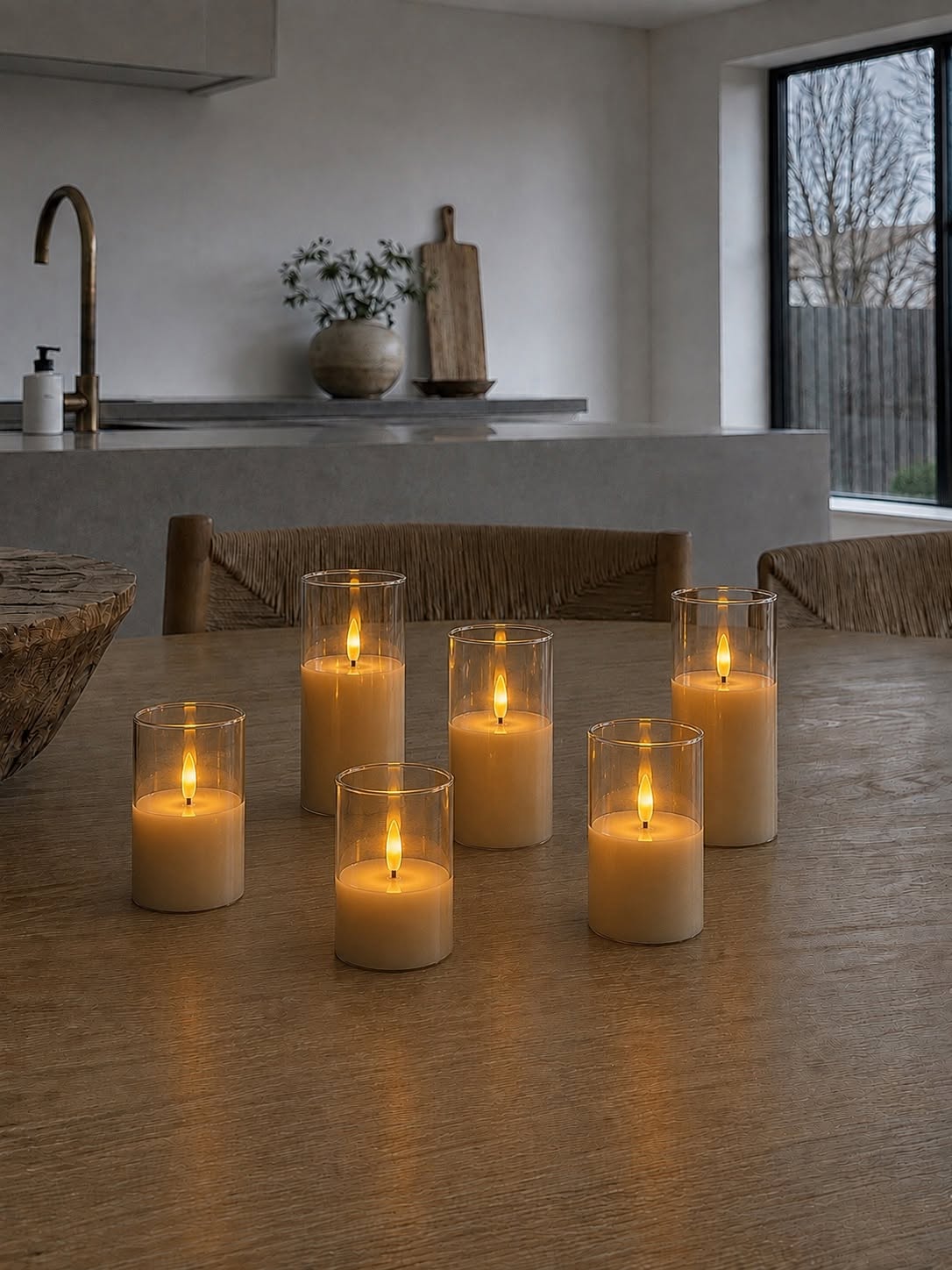 Led lys i glas - flere størrelser