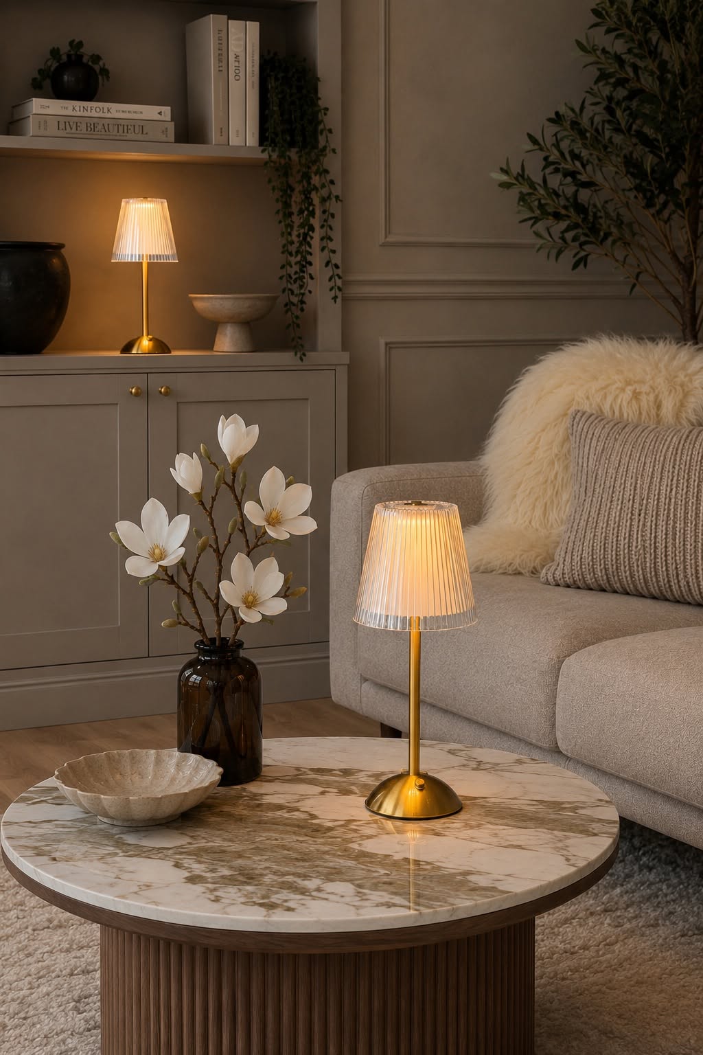 LED bordlampe GOLD - Sæt med 2 lamper