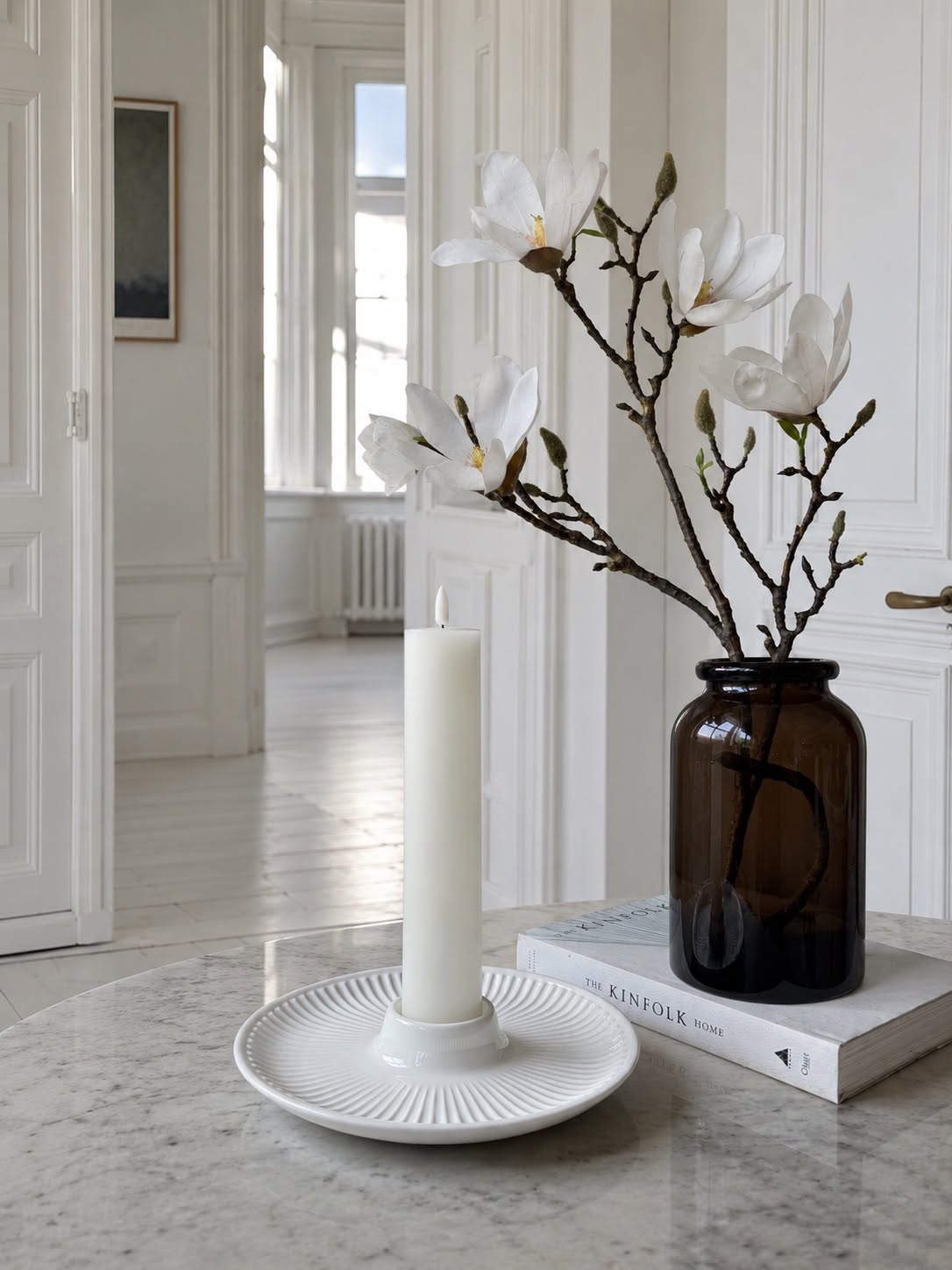 Lysestage til lys dia 5 cm - Hvid