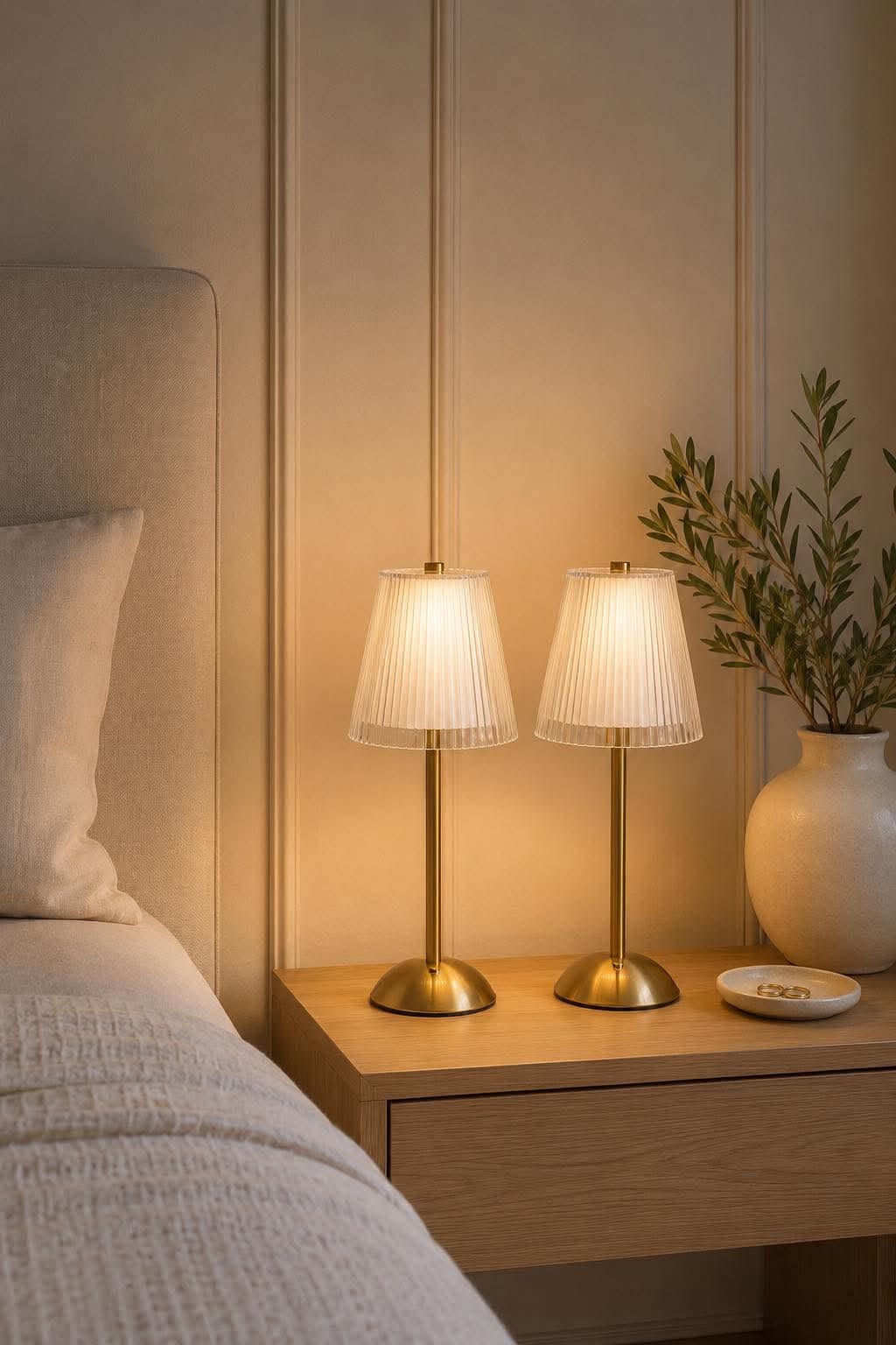 LED bordlampe GOLD - Sæt med 2 lamper