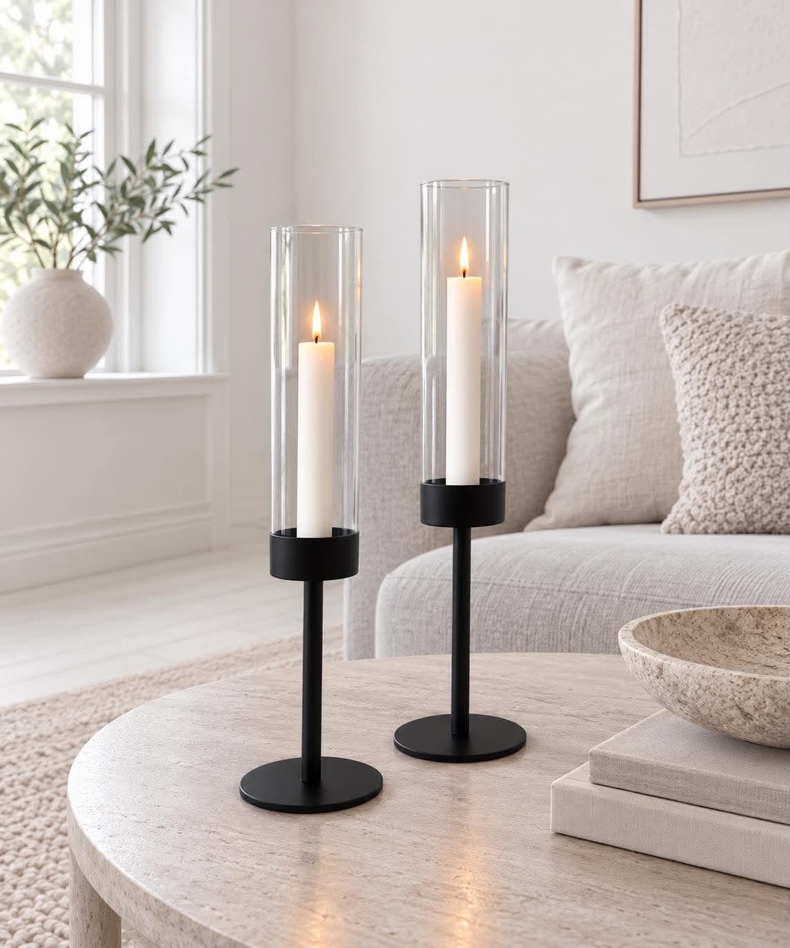 Lysestage med led lys - flere størrelser