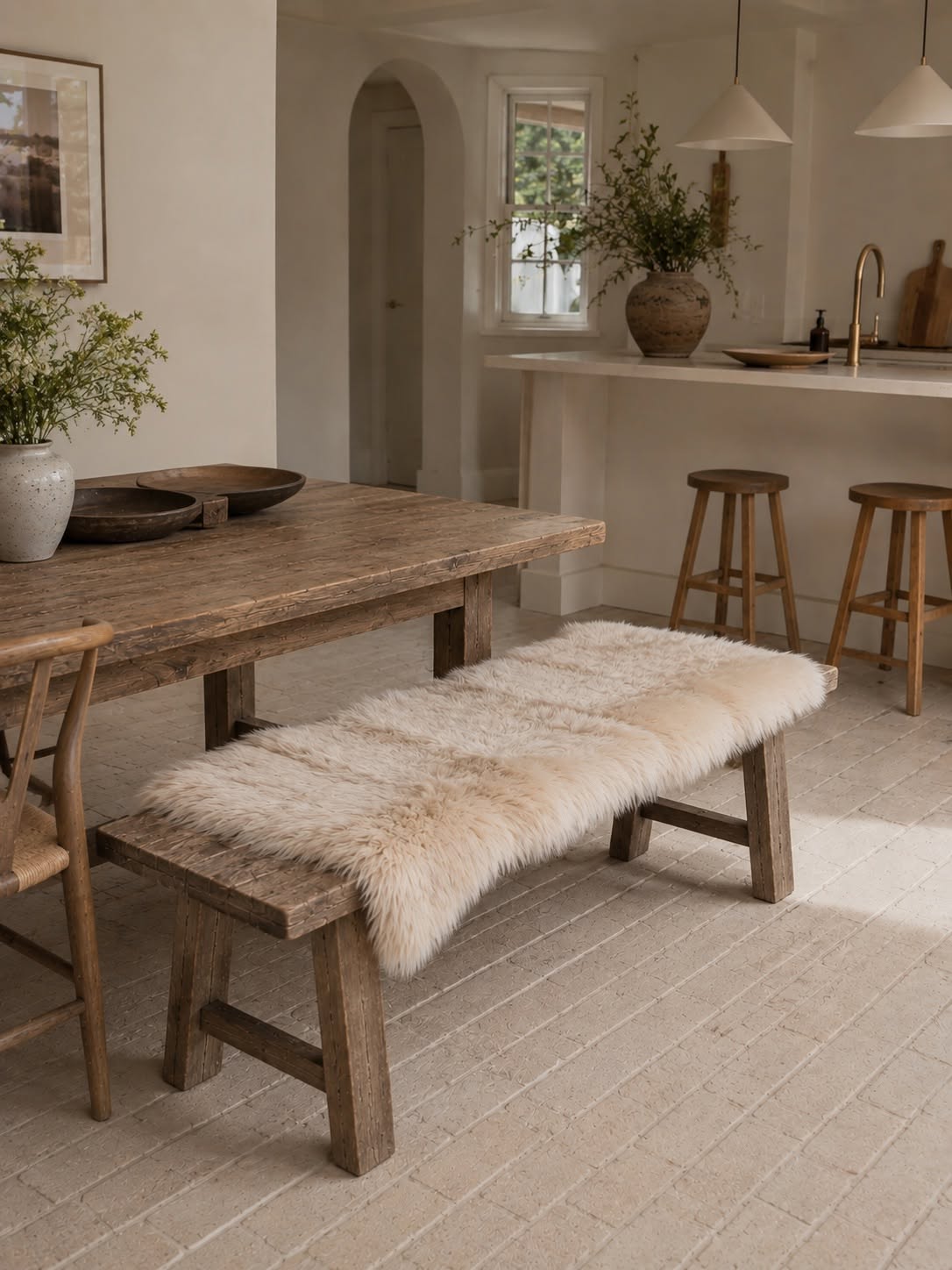 Gulvtæppe i lammeskind 70x140 - Linen