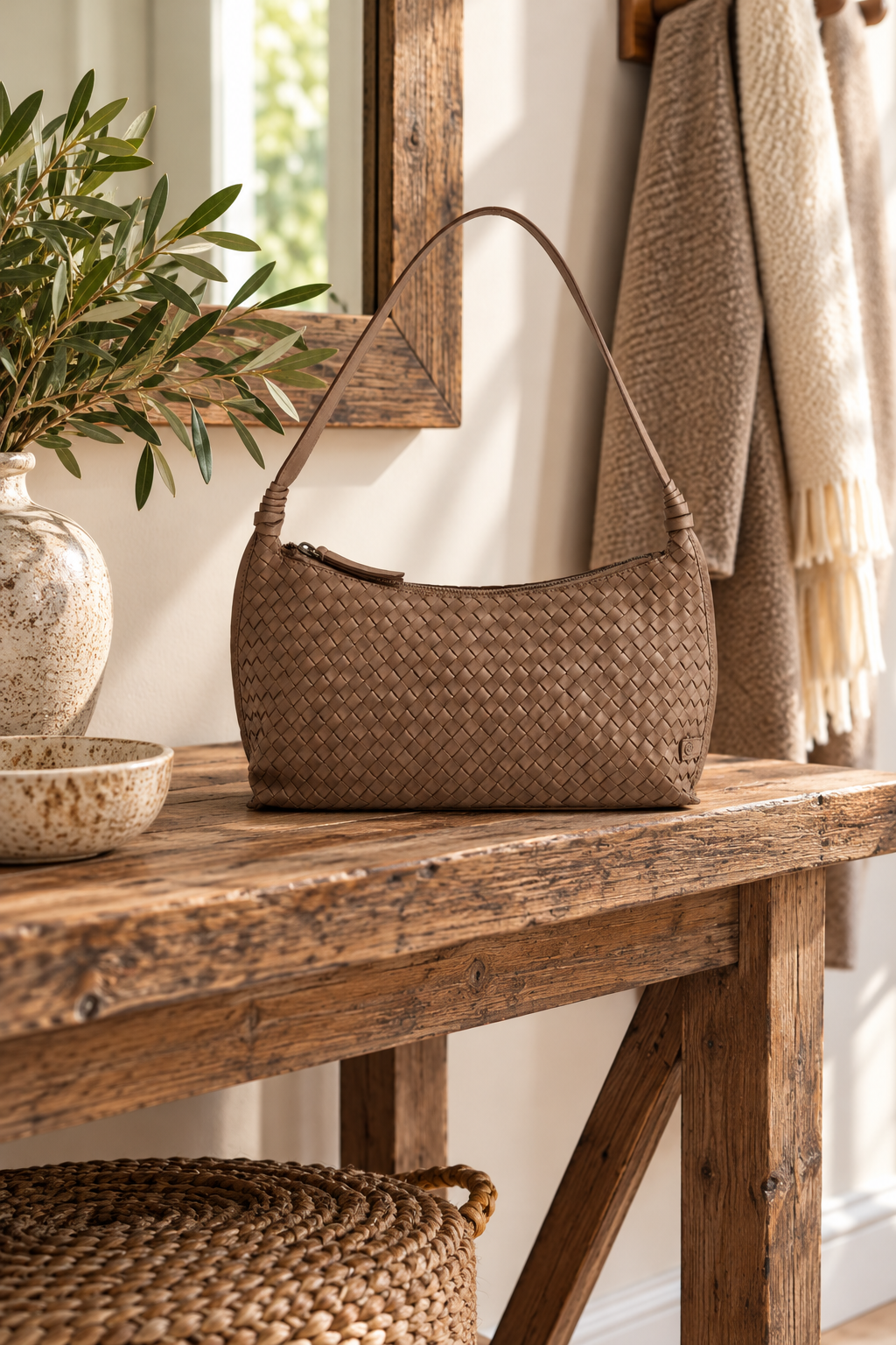 Skuldertaske Sofya - Dark Taupe
