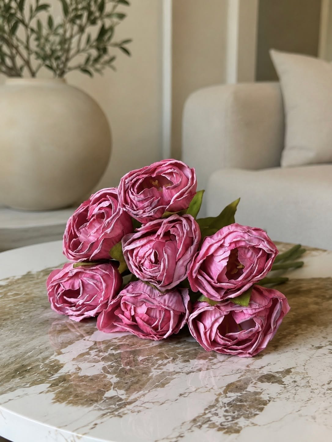 Buket silke Tulipan - Pink